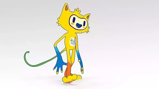 Vinicius Olympic Games Mascot 2016 Rigged Toon Shader Low-poly 3D model