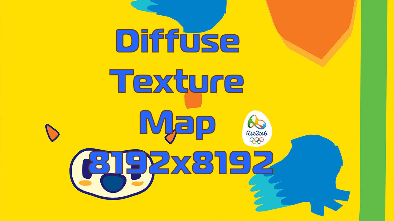 Vinicius Olympic Games Mascot 2016 Rigged Toon Shader Low-poly 3D model_9