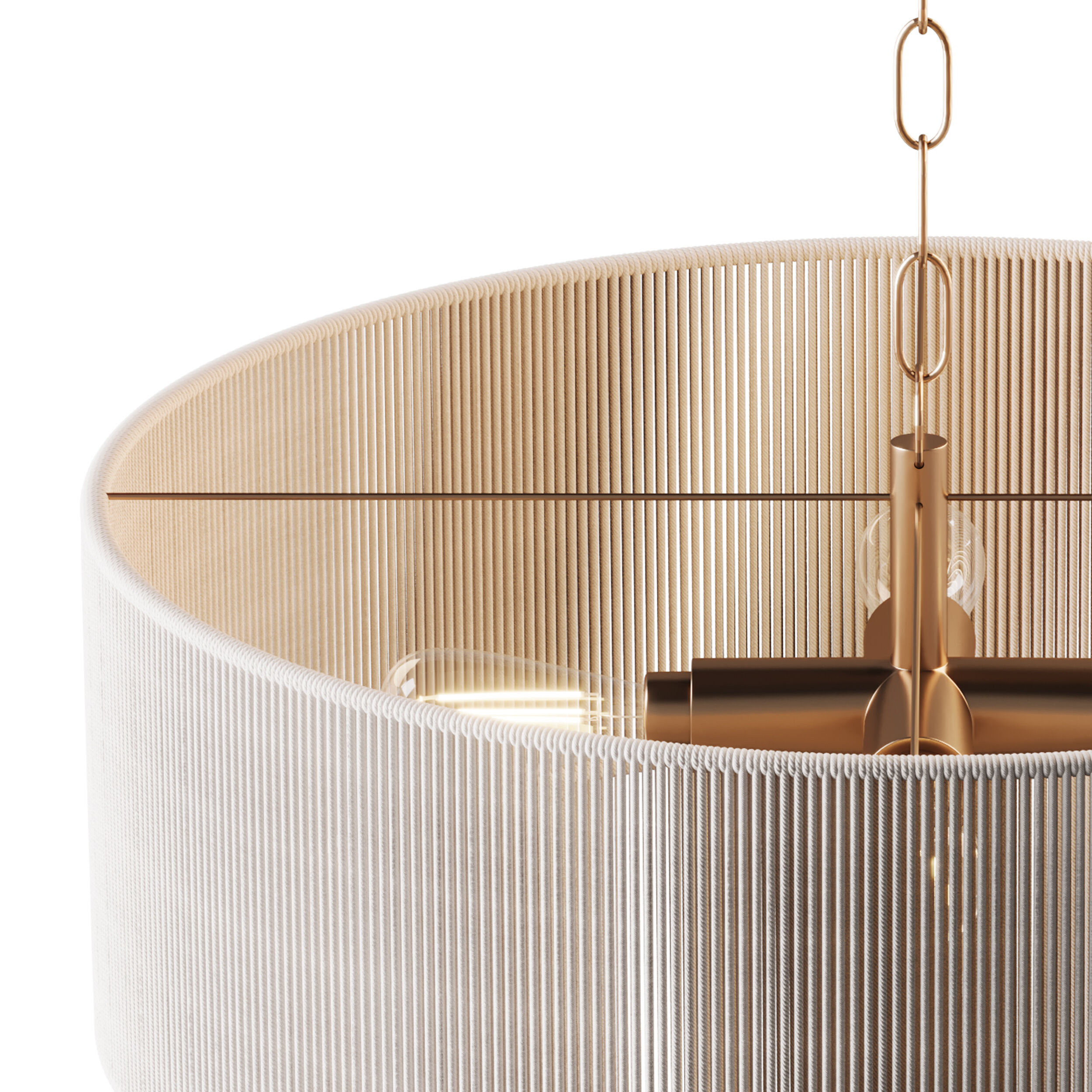 5-Lights Hand-Woven Rattan Pendant Light 3D model_6