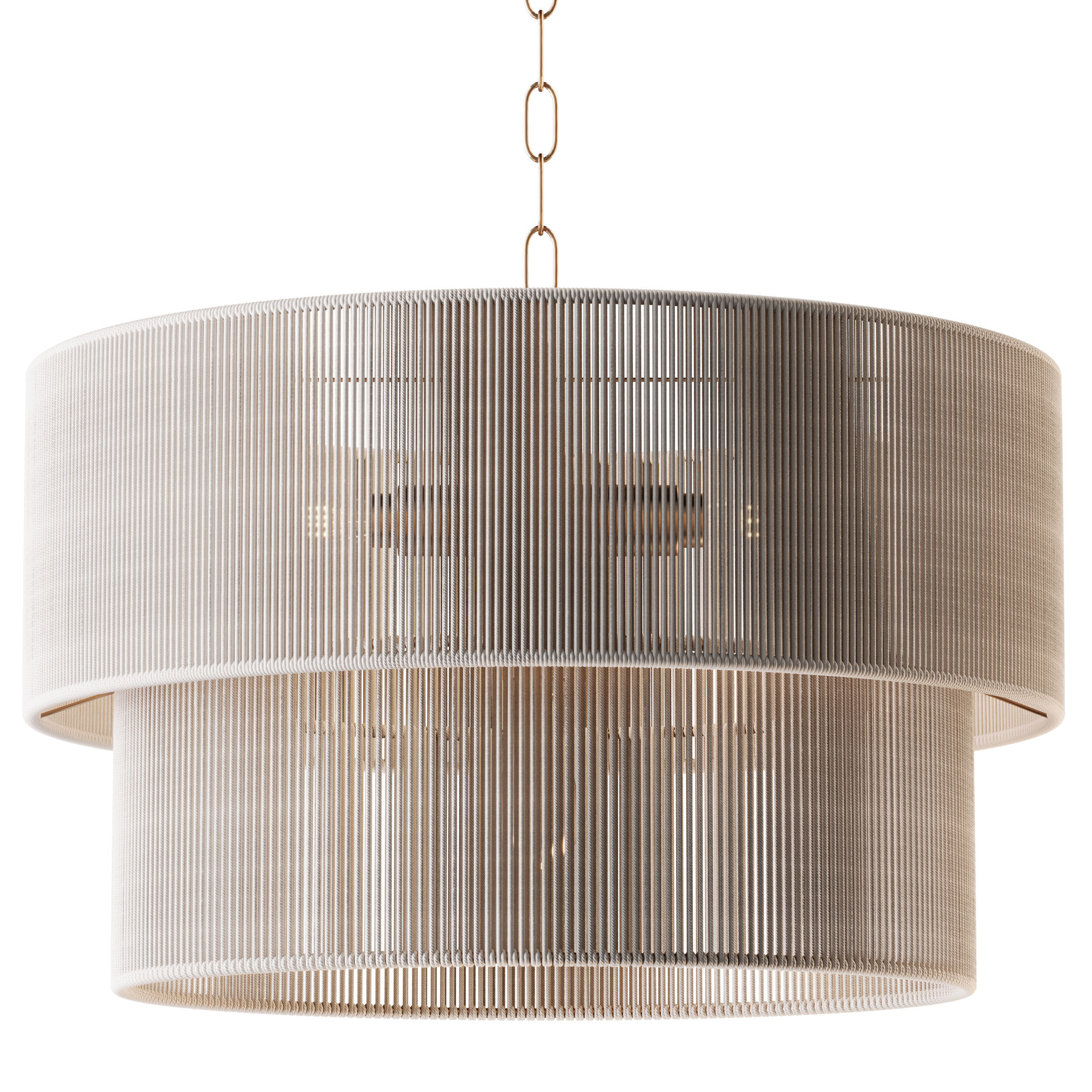 5-Lights Hand-Woven Rattan Pendant Light 3D model_3