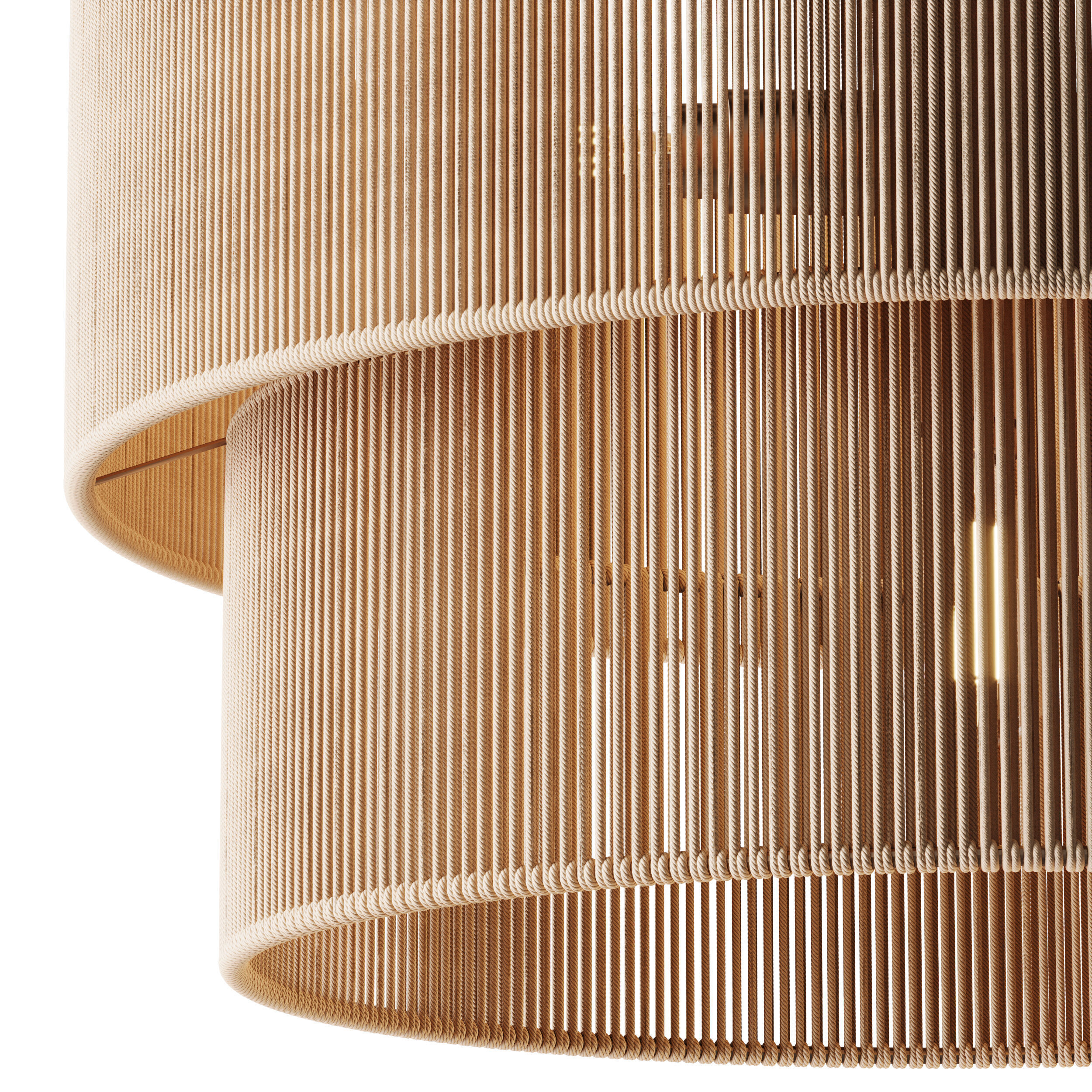 5-Lights Hand-Woven Rattan Pendant Light 3D model_11