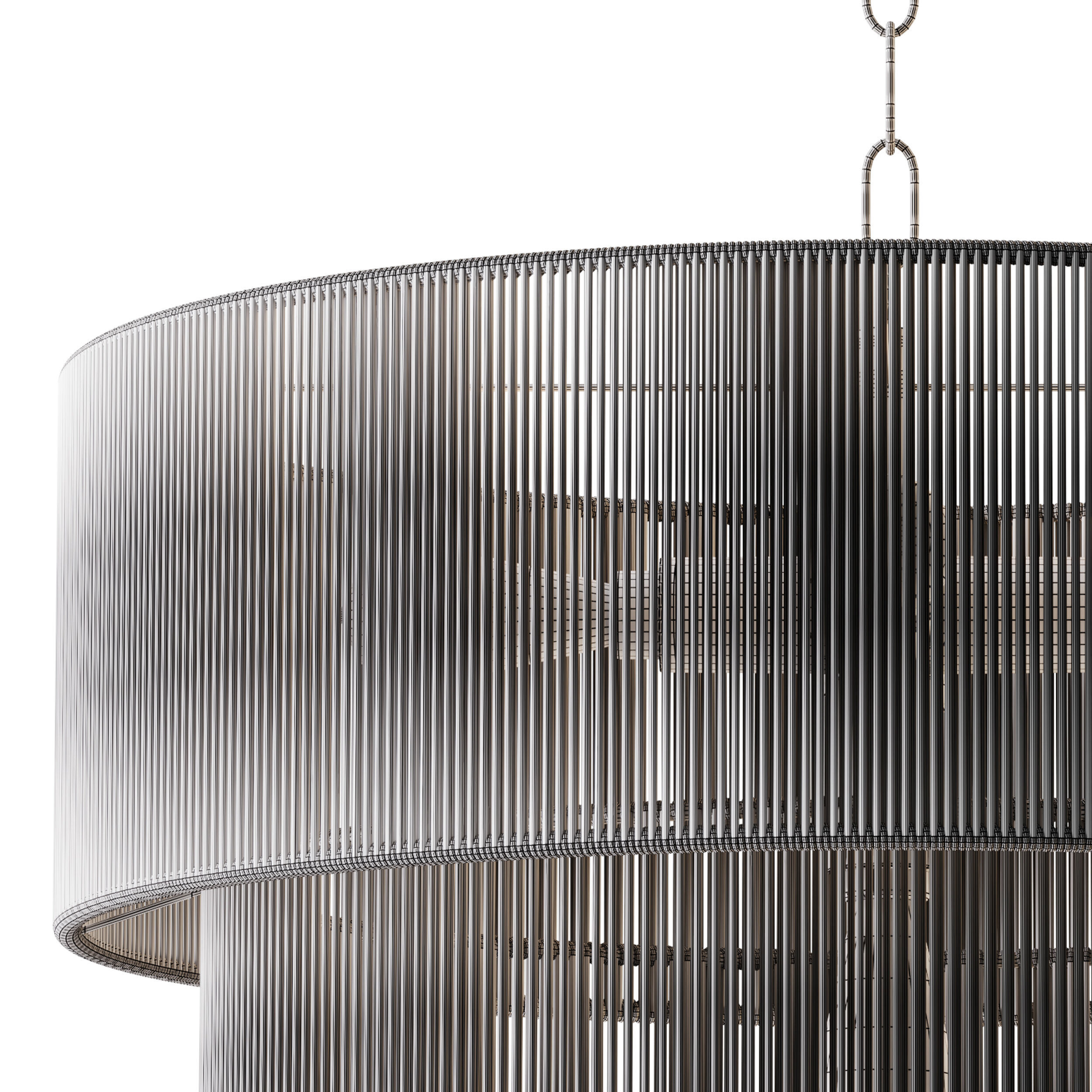 5-Lights Hand-Woven Rattan Pendant Light 3D model_14