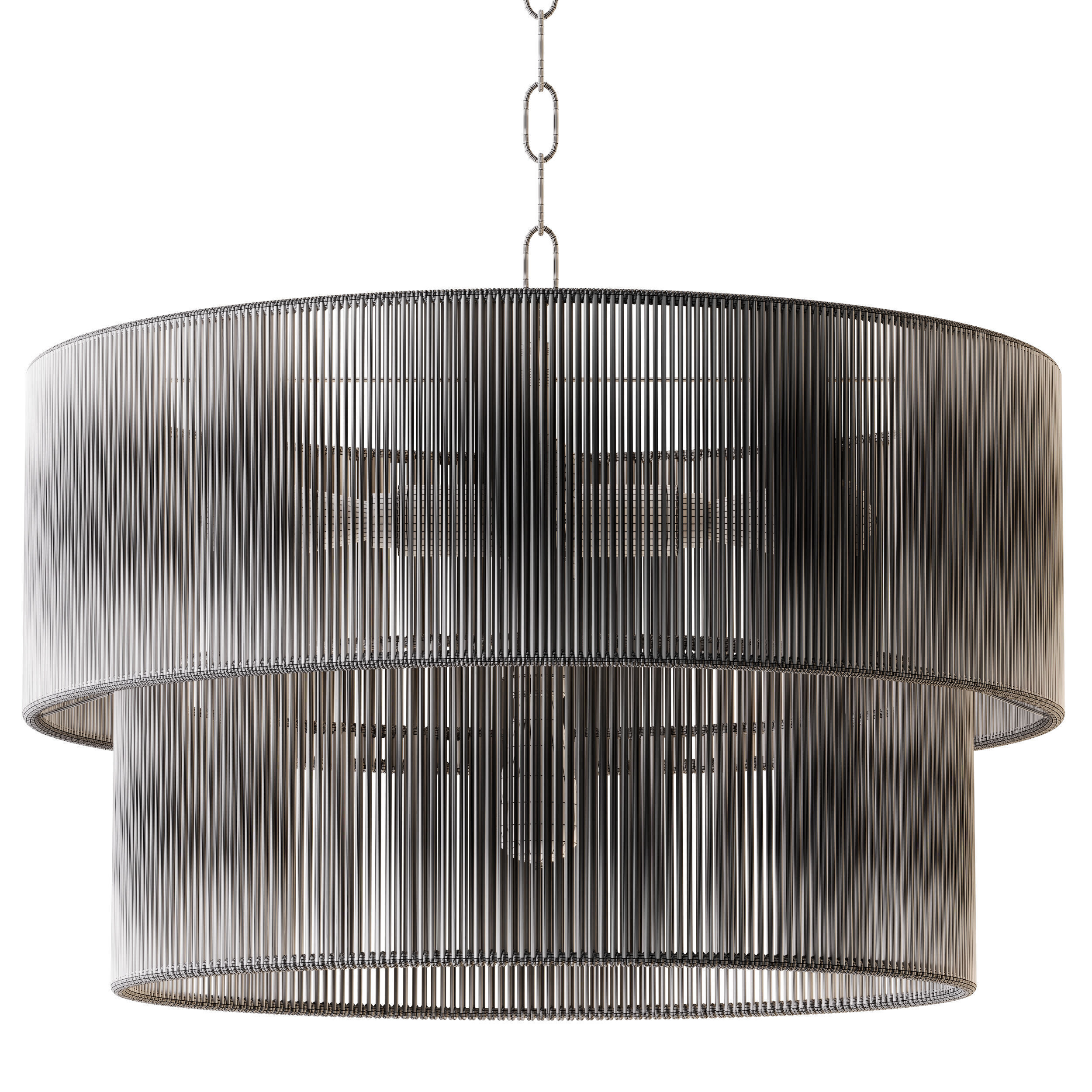 5-Lights Hand-Woven Rattan Pendant Light 3D model_13