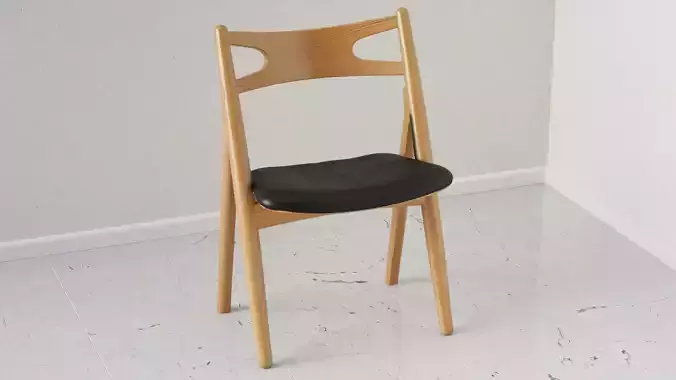 Modern Nordic Folding Chair Wood and Padded Seat