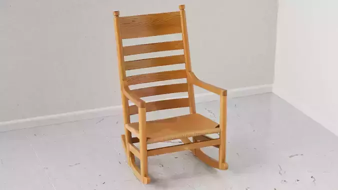 Classic Nordic Wood Serene Rocker for Archviz