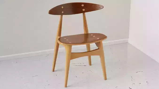 Elegant Mid Century Scandinavian Wood Chair