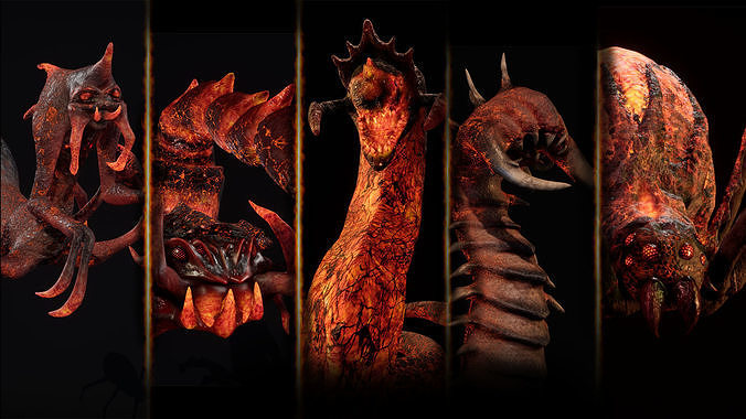 Pack of hell monsters 3D Model Collection