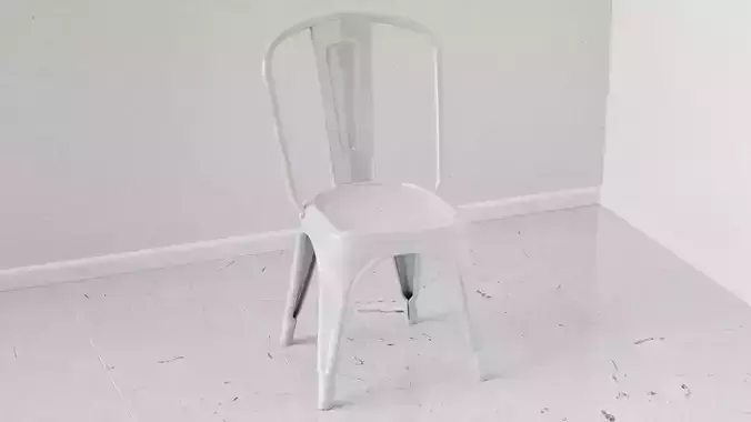 Modern Industrial White Metal Dining Chair