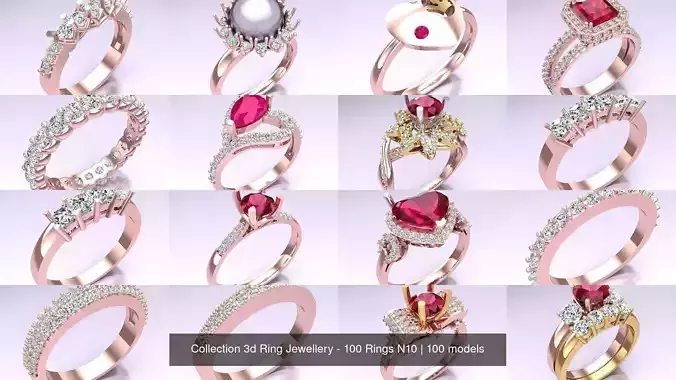 Collection 3d Ring Jewellery - 100 Rings N10 
