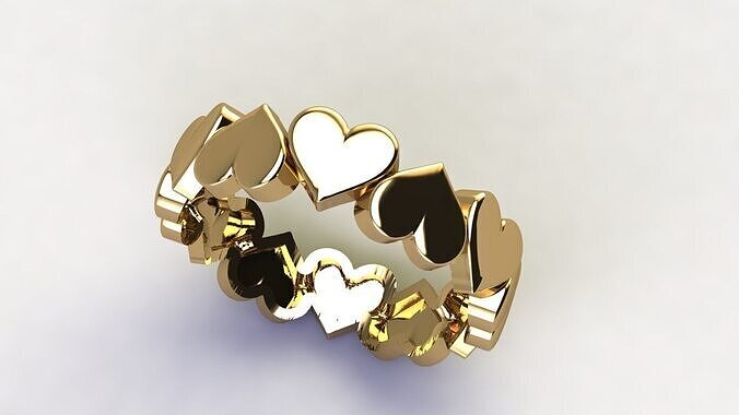 Heart Band Ring 3D print model