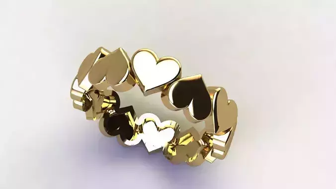Heart Band Ring 3D print model