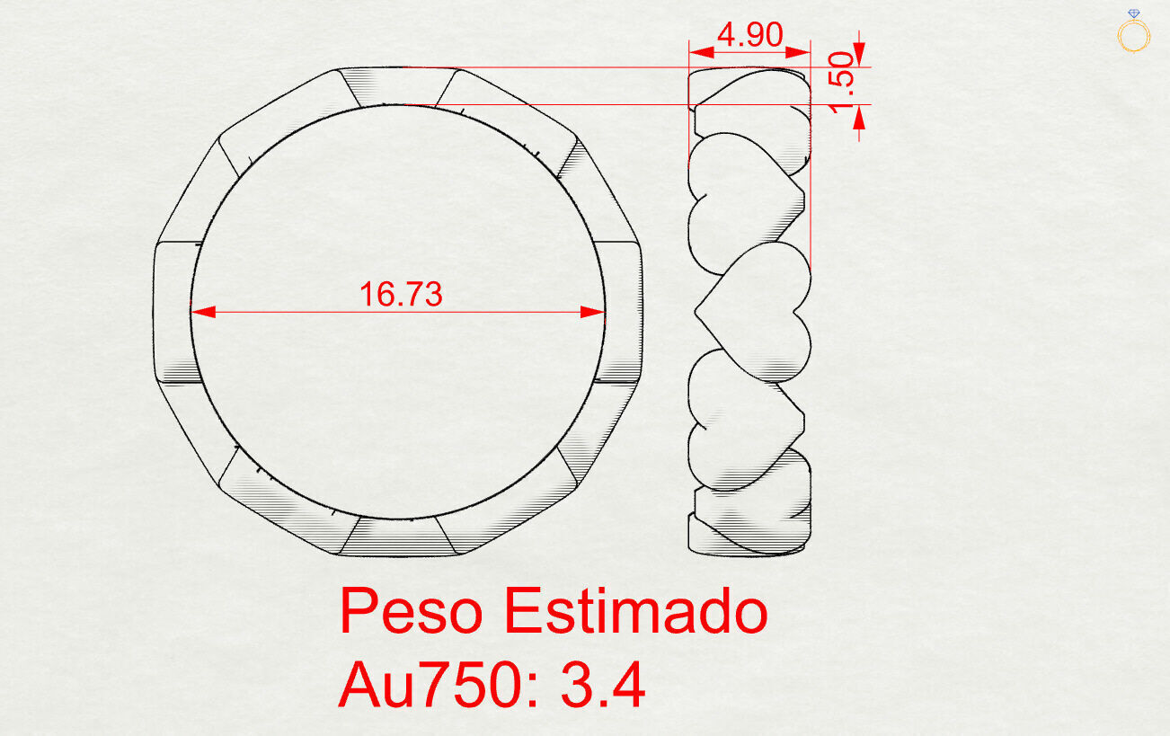 Heart Band Ring 3D print model_2