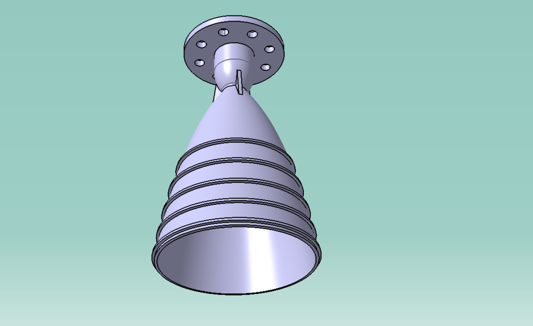 High temperature nitrogen laval nozzel rocket engine Low-poly 3D model