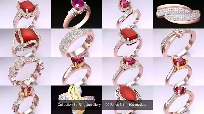 Collection 3d Ring Jewellery - 100 Rings N11 
