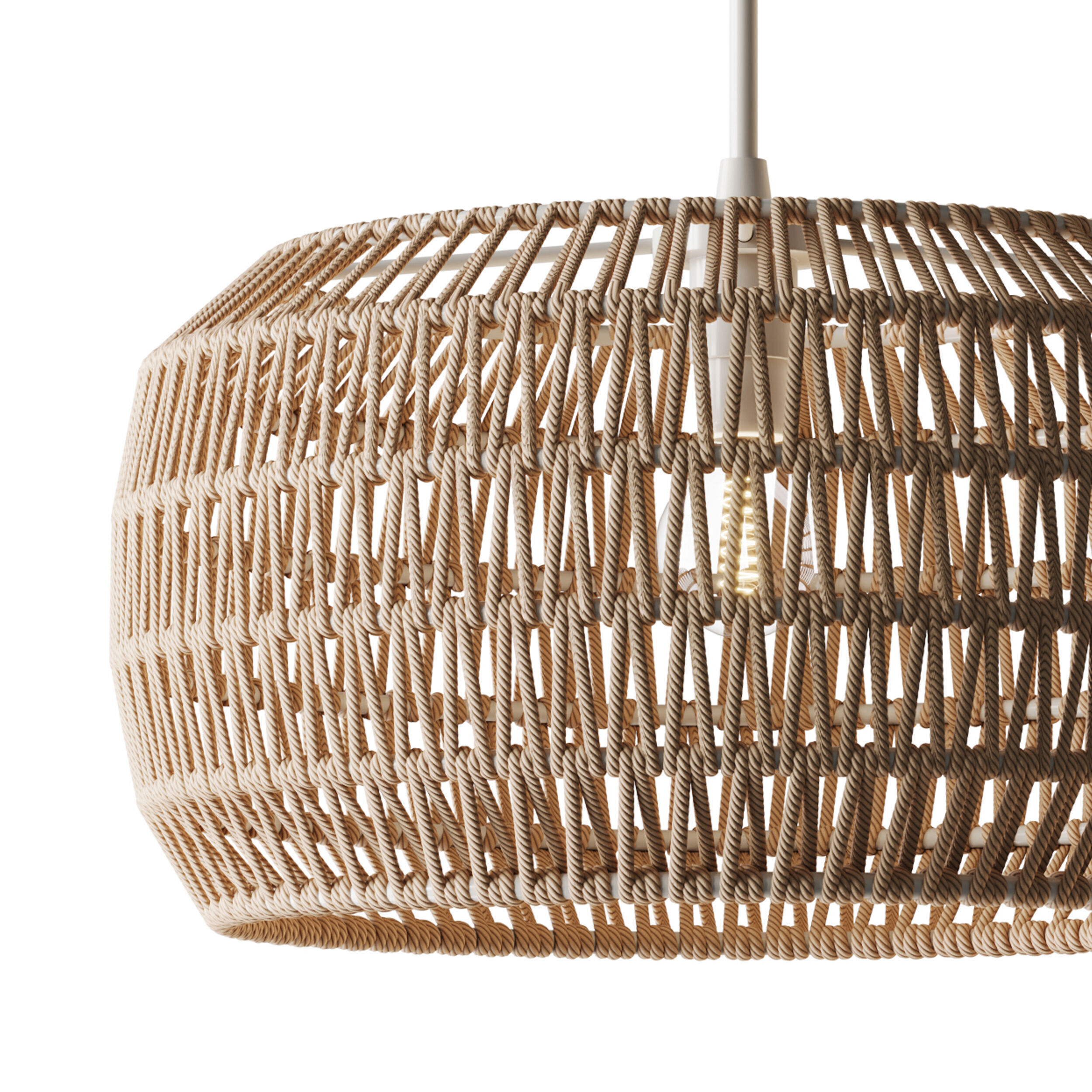 Handmade Woven Rattan Decorative Chandelier 3D model_11