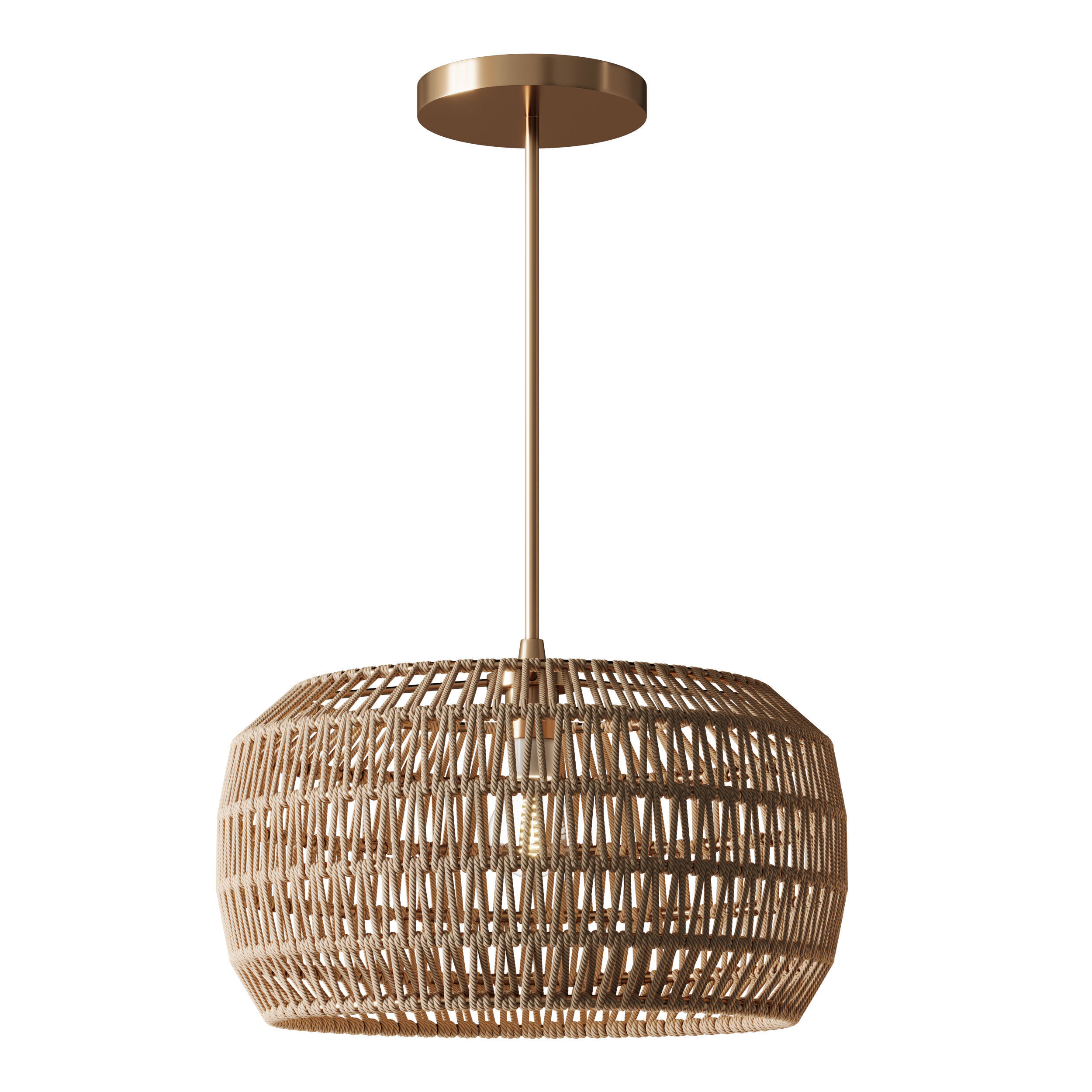 Handmade Woven Rattan Decorative Chandelier 3D model_3