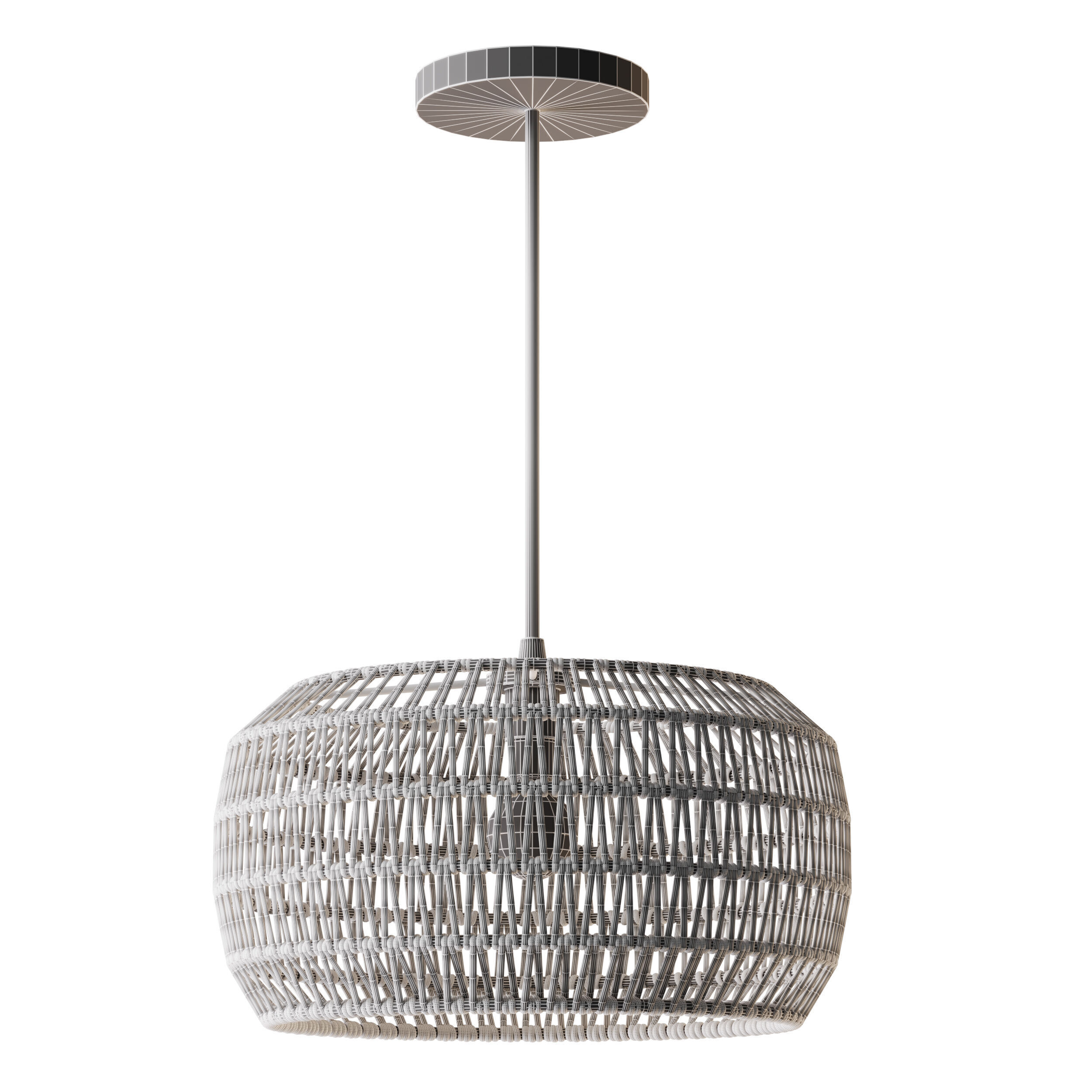 Handmade Woven Rattan Decorative Chandelier 3D model_13