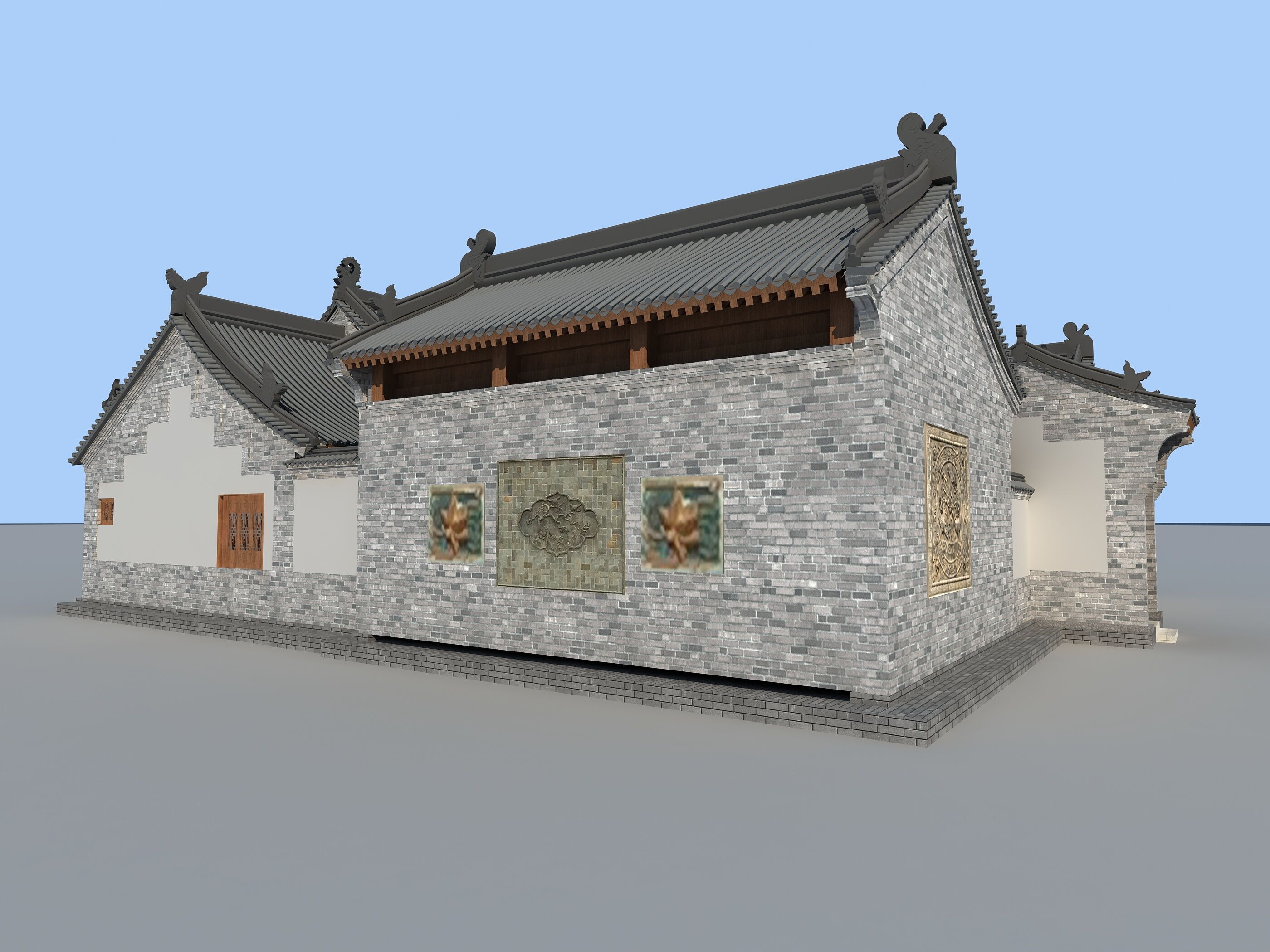 Chinese ancient architecture Low-poly 3D model_21