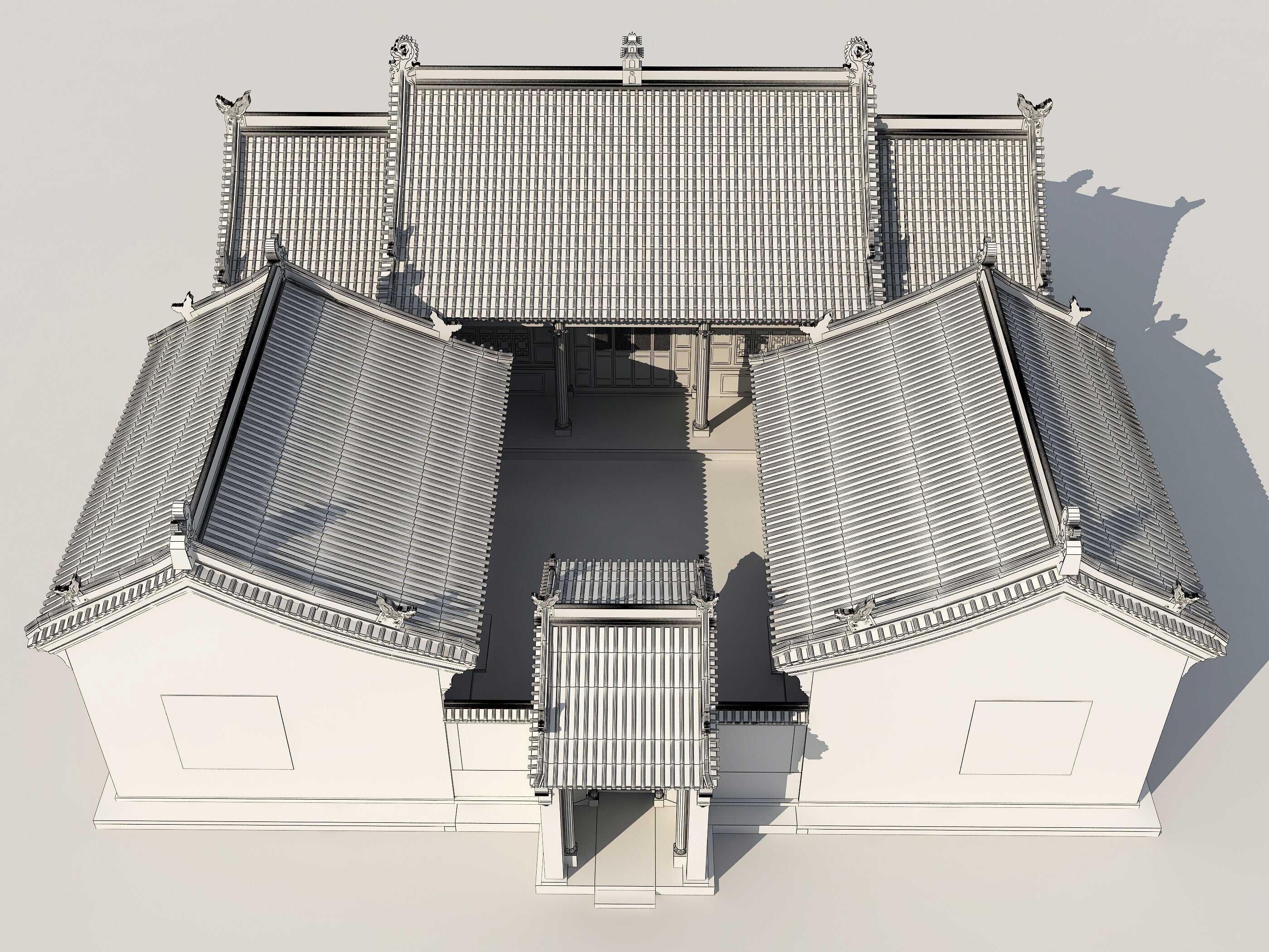 Chinese ancient architecture Low-poly 3D model_16