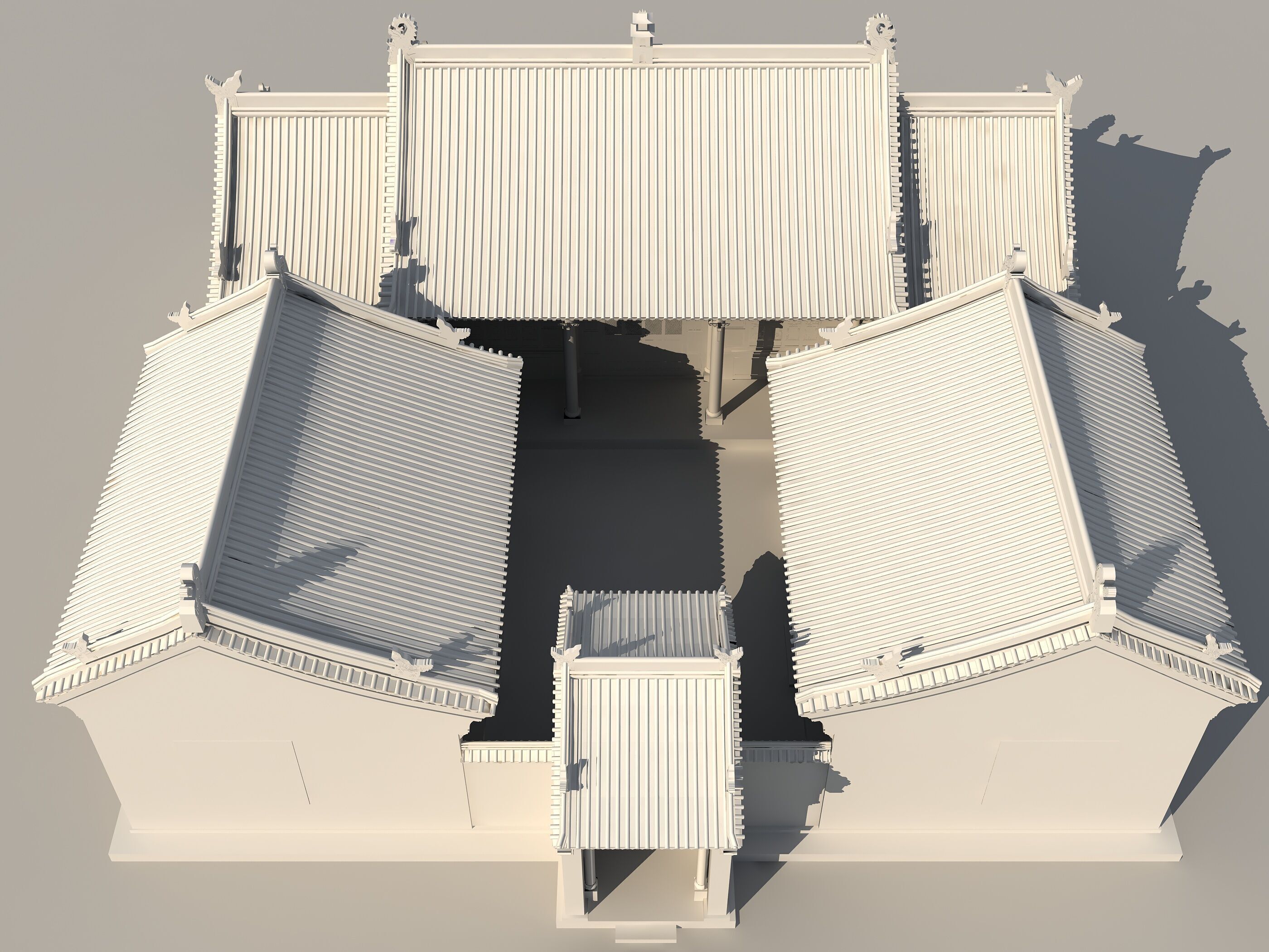 Chinese ancient architecture Low-poly 3D model_15