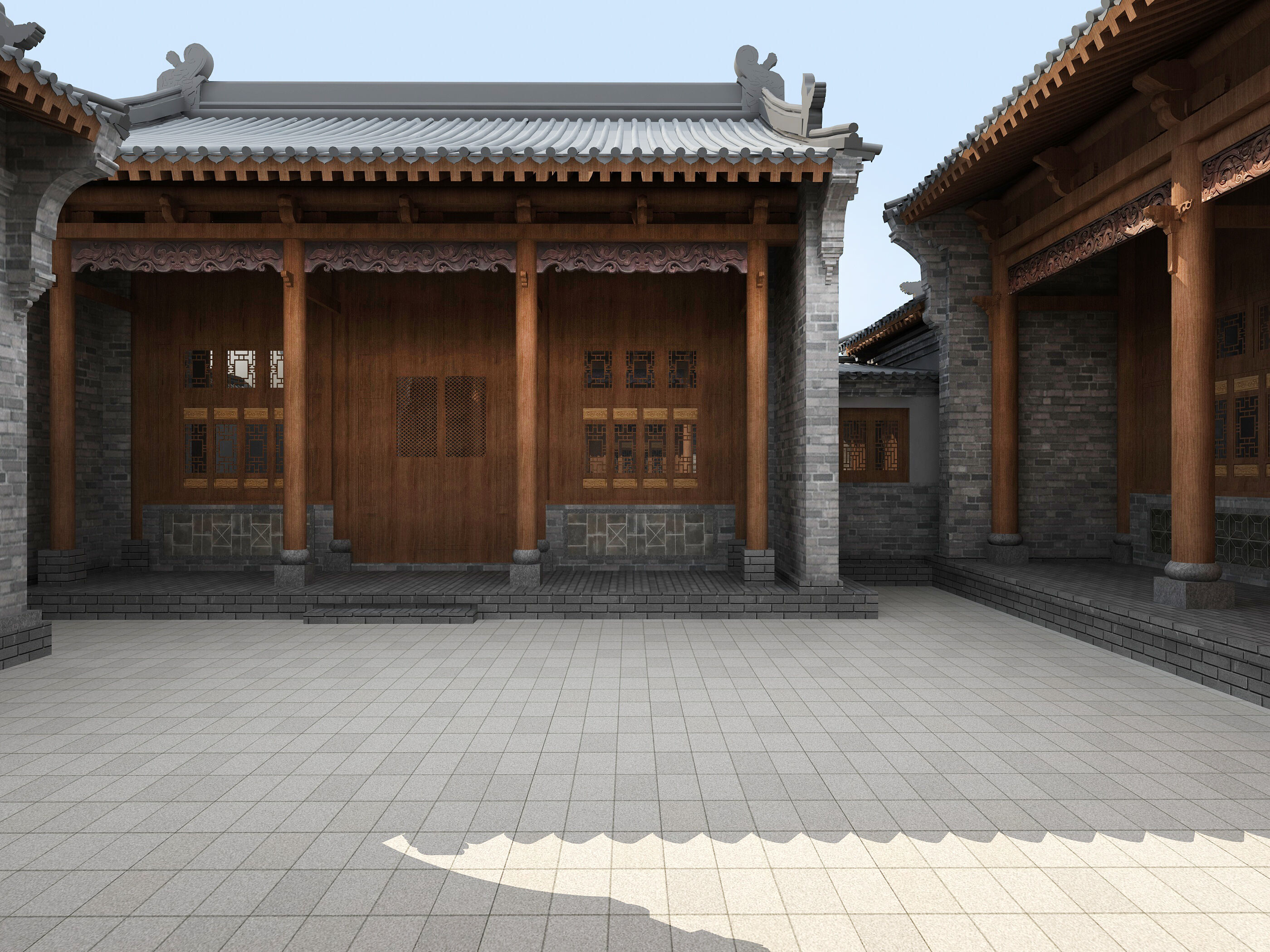 Chinese ancient architecture Low-poly 3D model_8