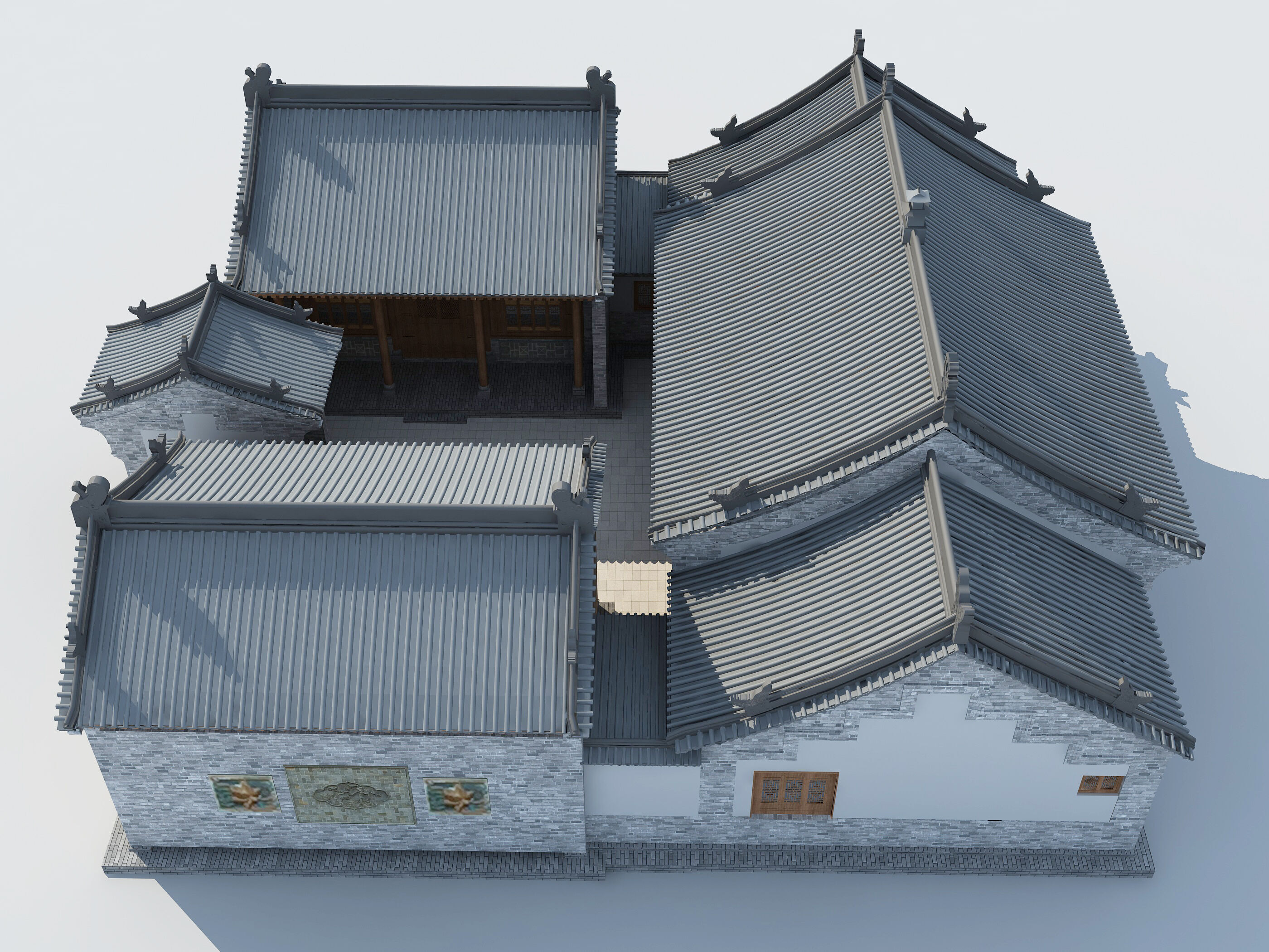 Chinese ancient architecture Low-poly 3D model_1