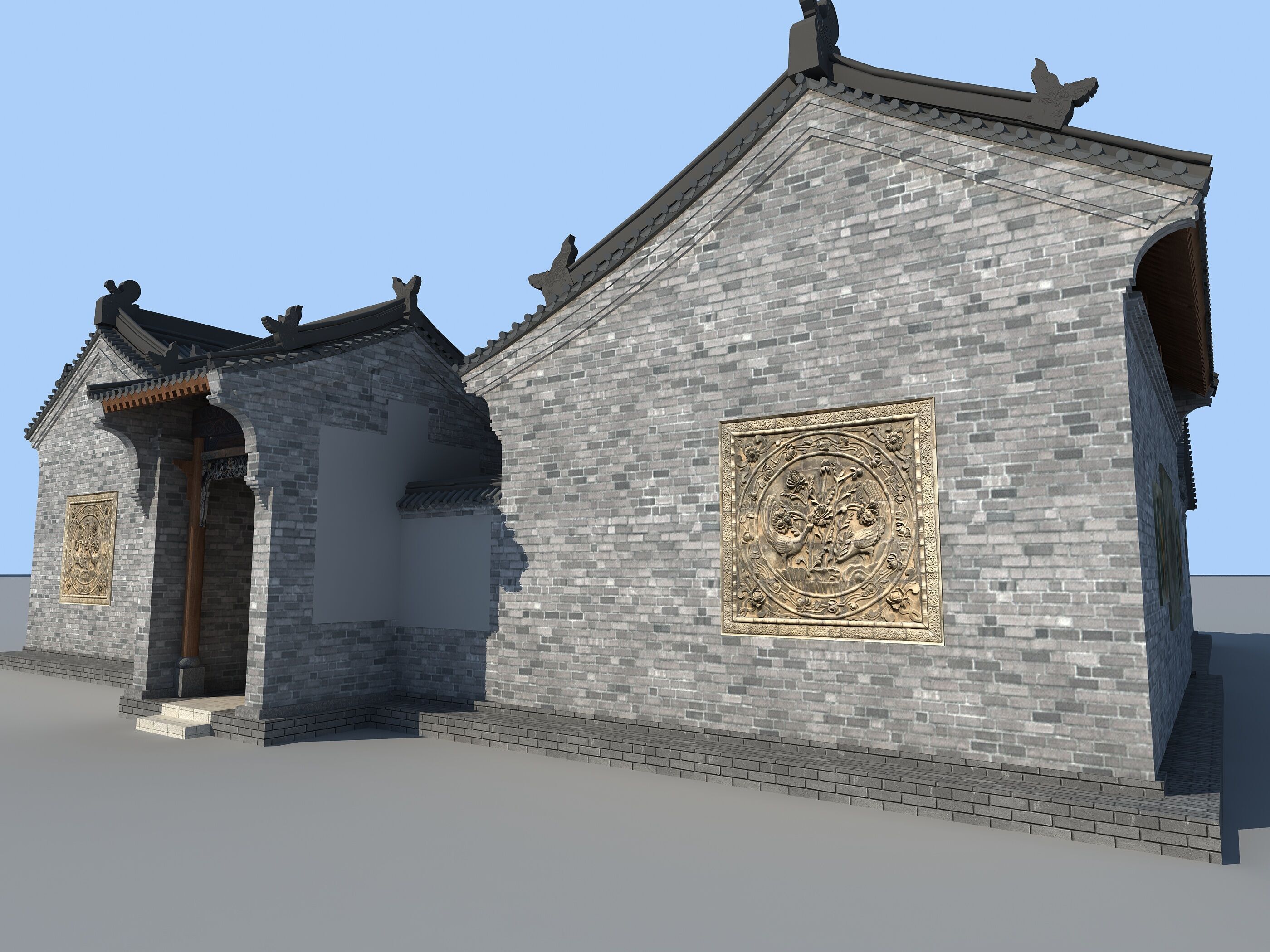 Chinese ancient architecture Low-poly 3D model_19
