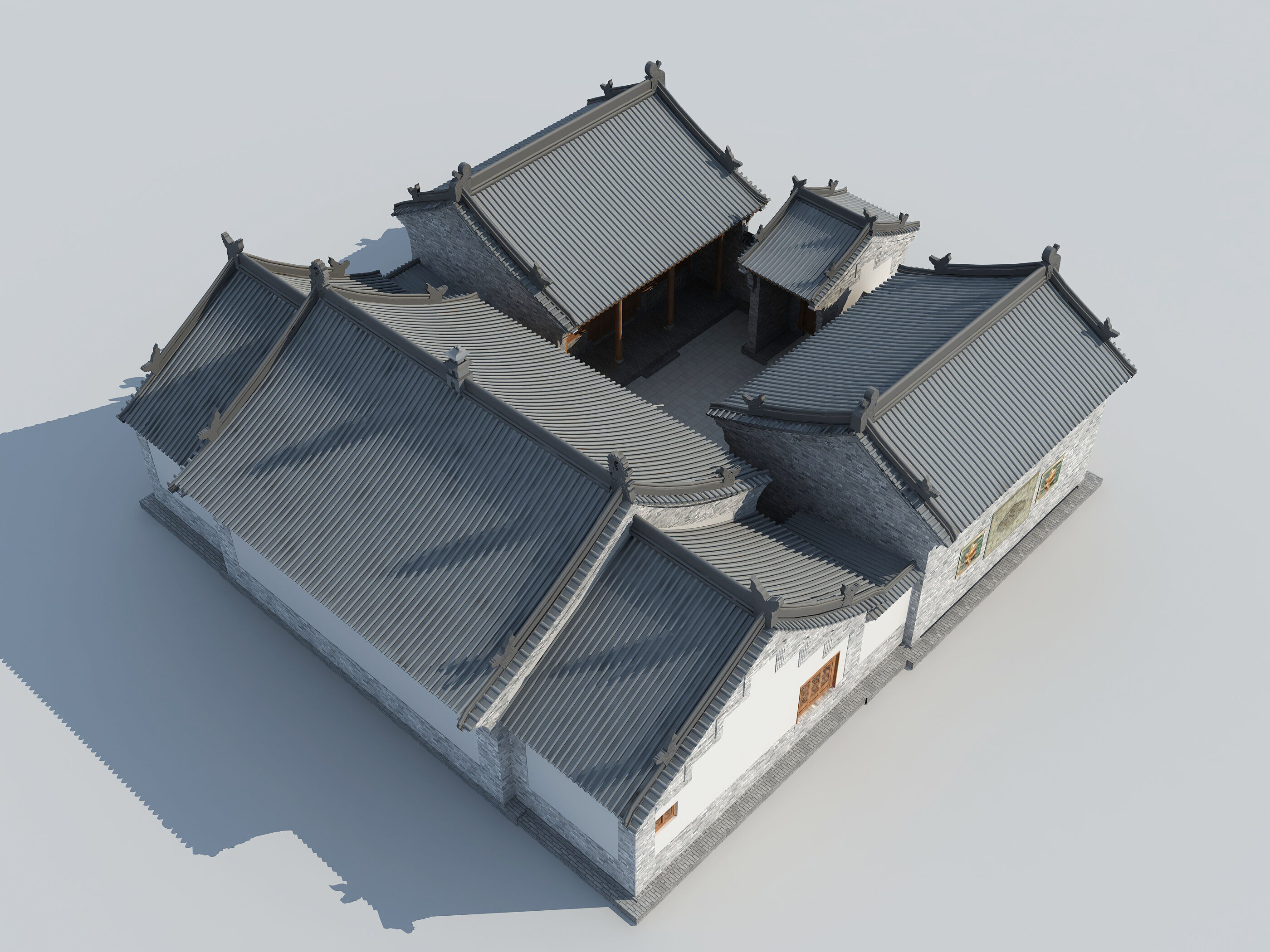 Chinese ancient architecture Low-poly 3D model_5