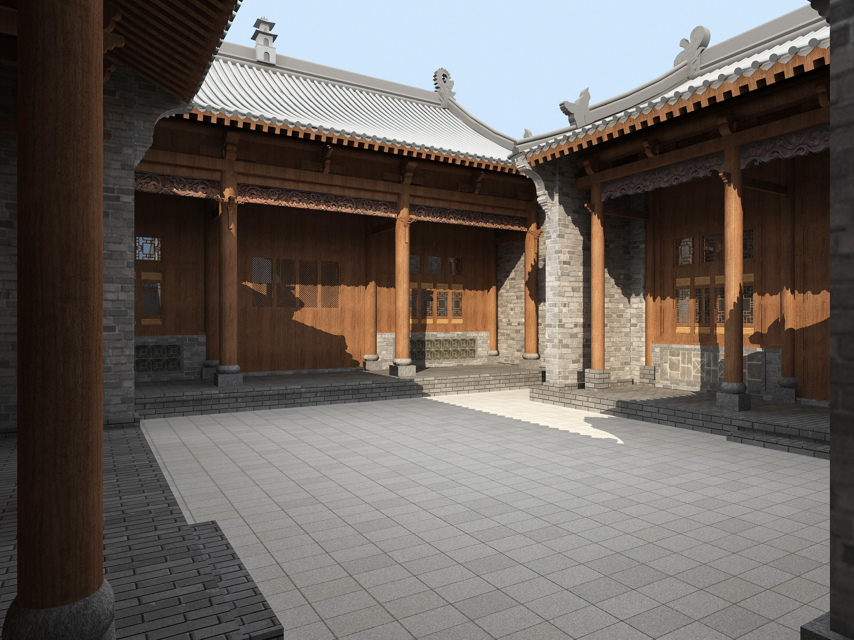 Chinese ancient architecture Low-poly 3D model_10