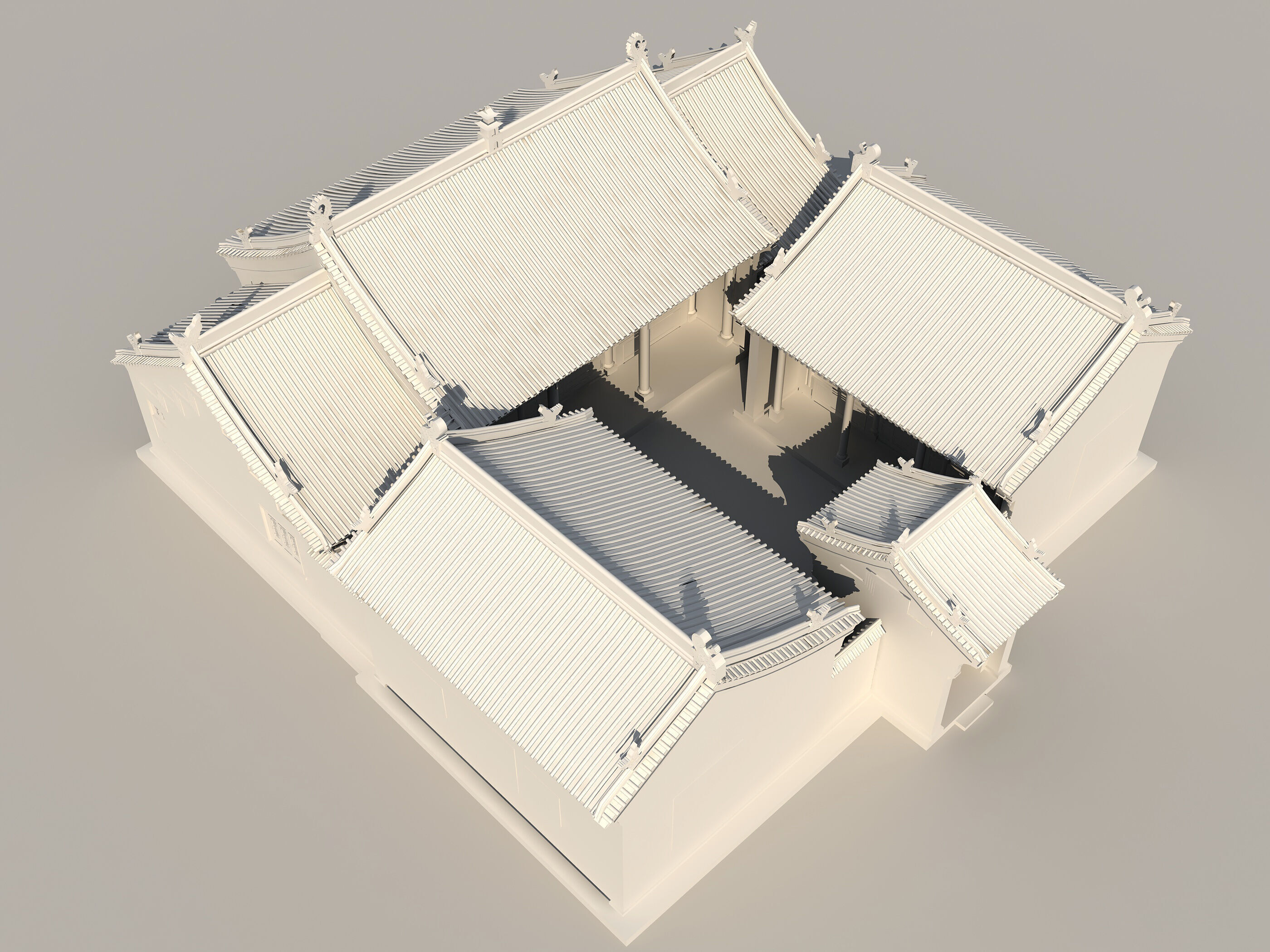Chinese ancient architecture Low-poly 3D model_23