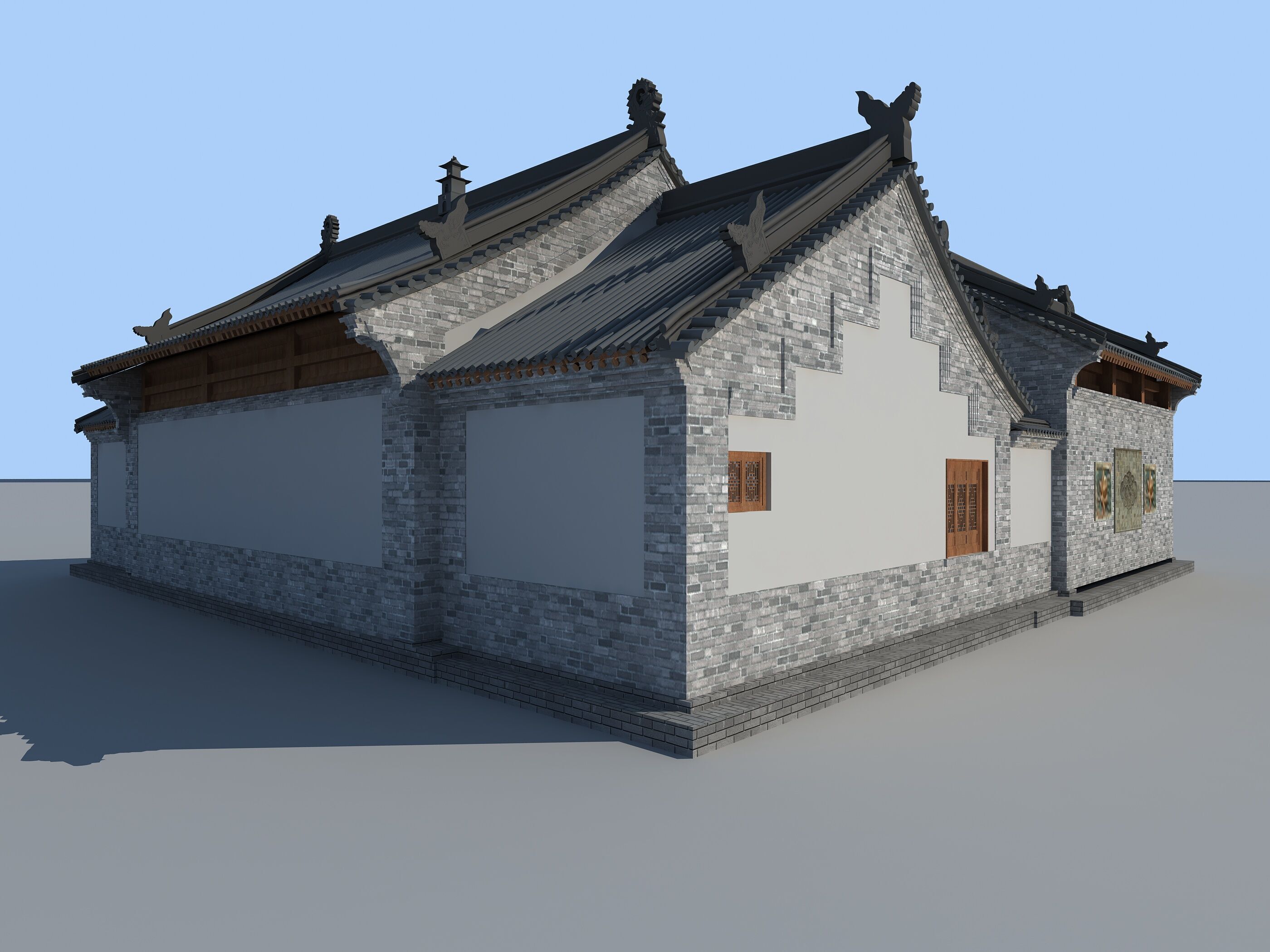 Chinese ancient architecture Low-poly 3D model_22