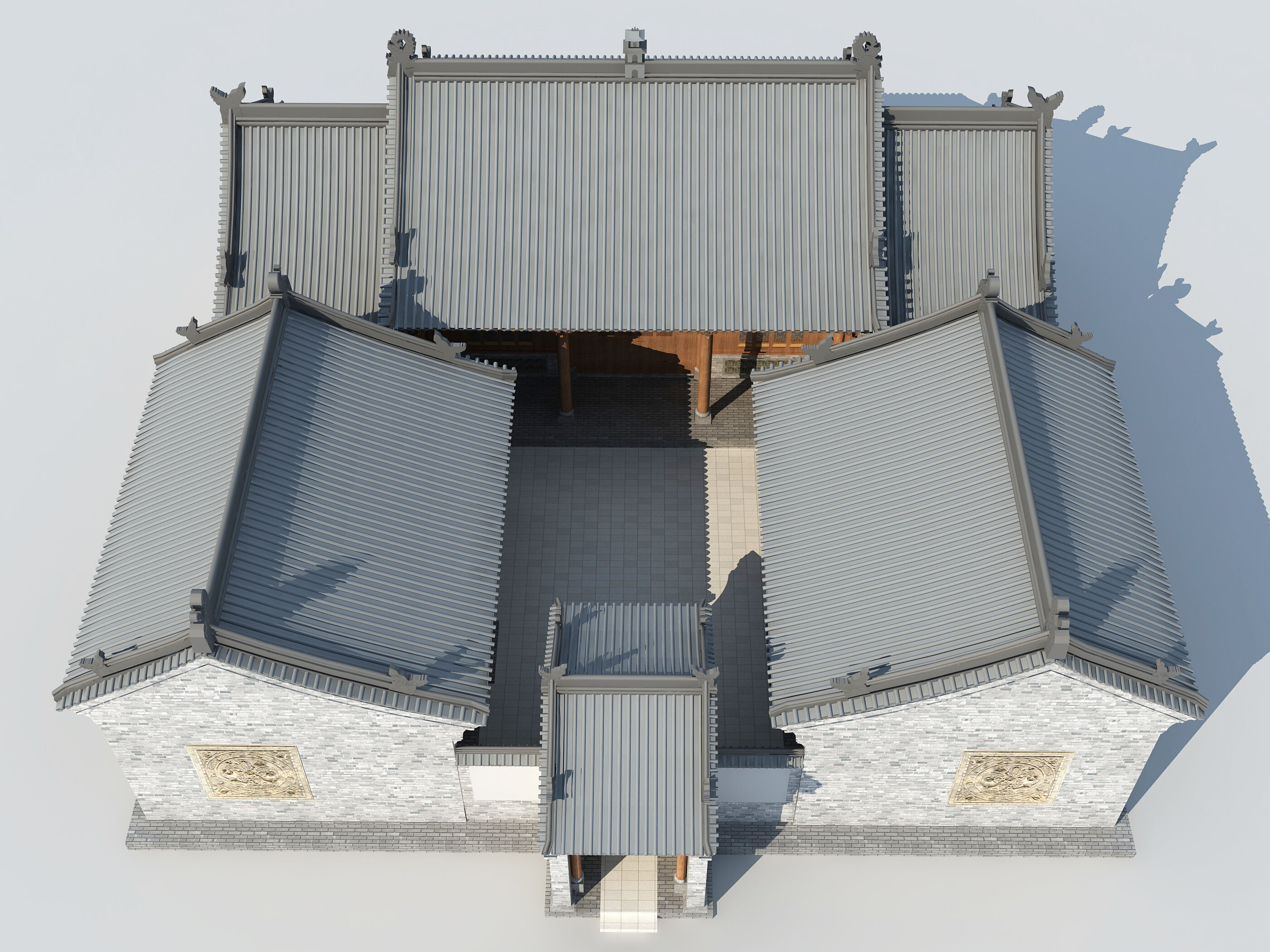 Chinese ancient architecture Low-poly 3D model_2