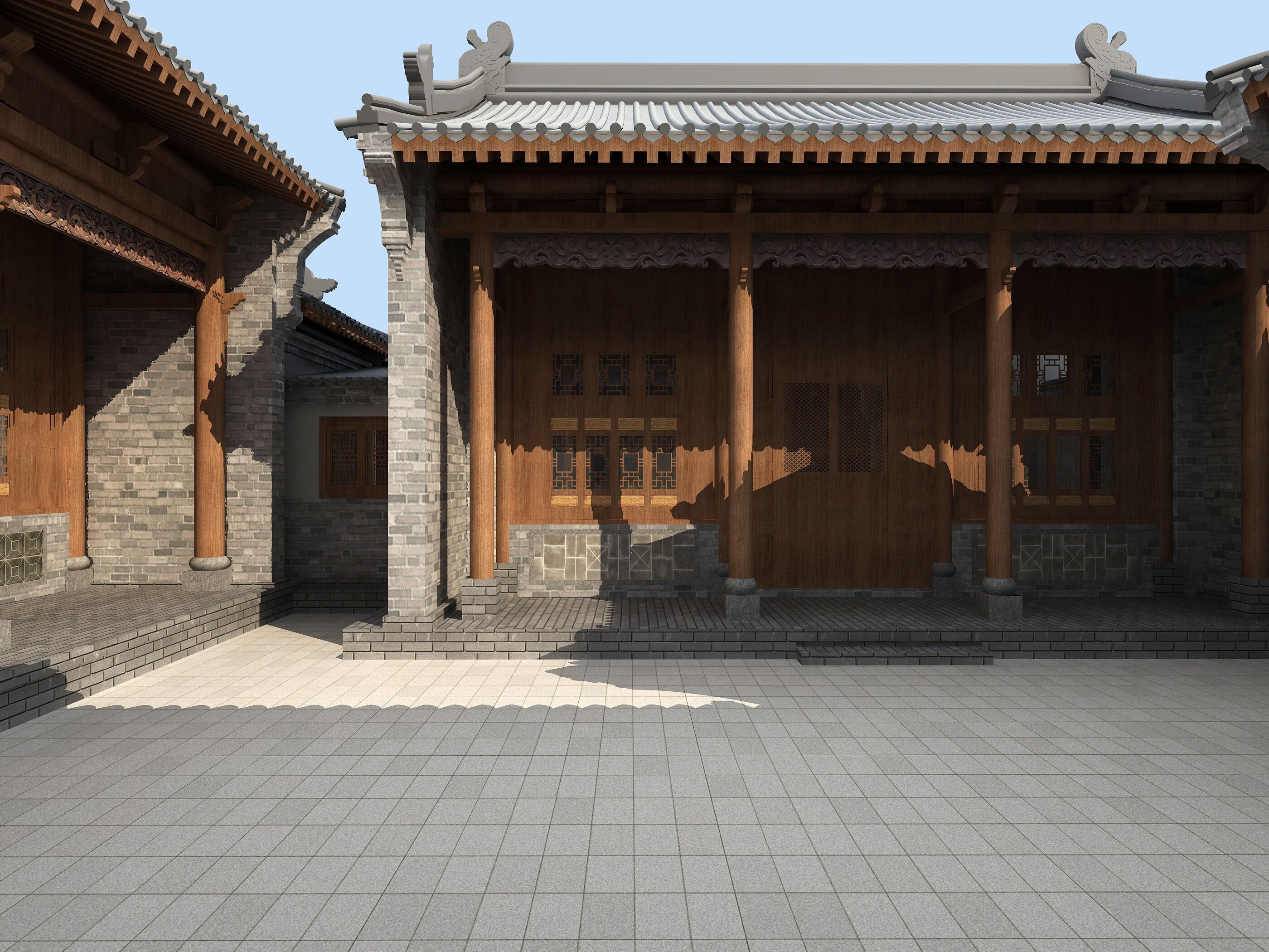 Chinese ancient architecture Low-poly 3D model_13