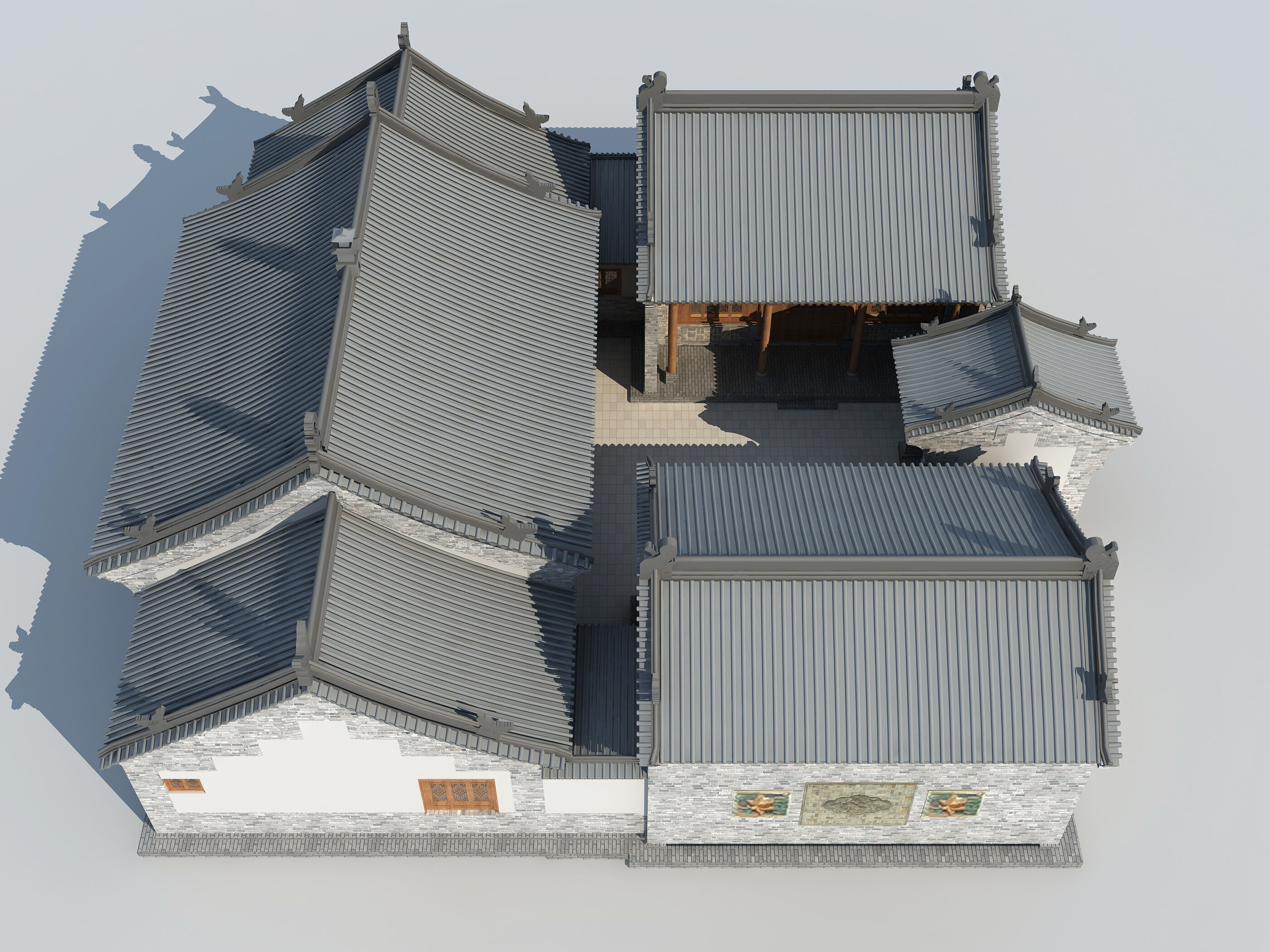Chinese ancient architecture Low-poly 3D model_4