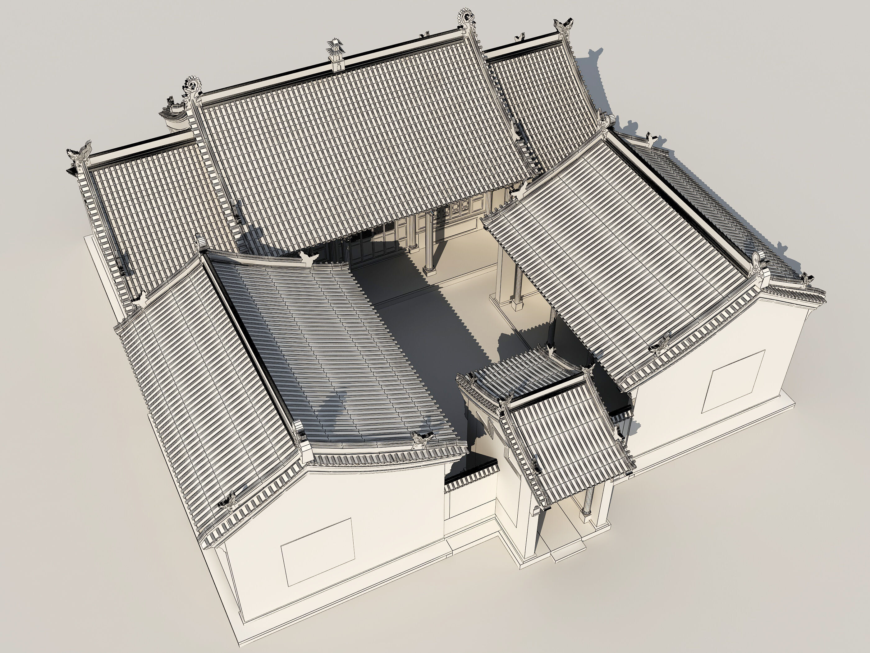 Chinese ancient architecture Low-poly 3D model_18