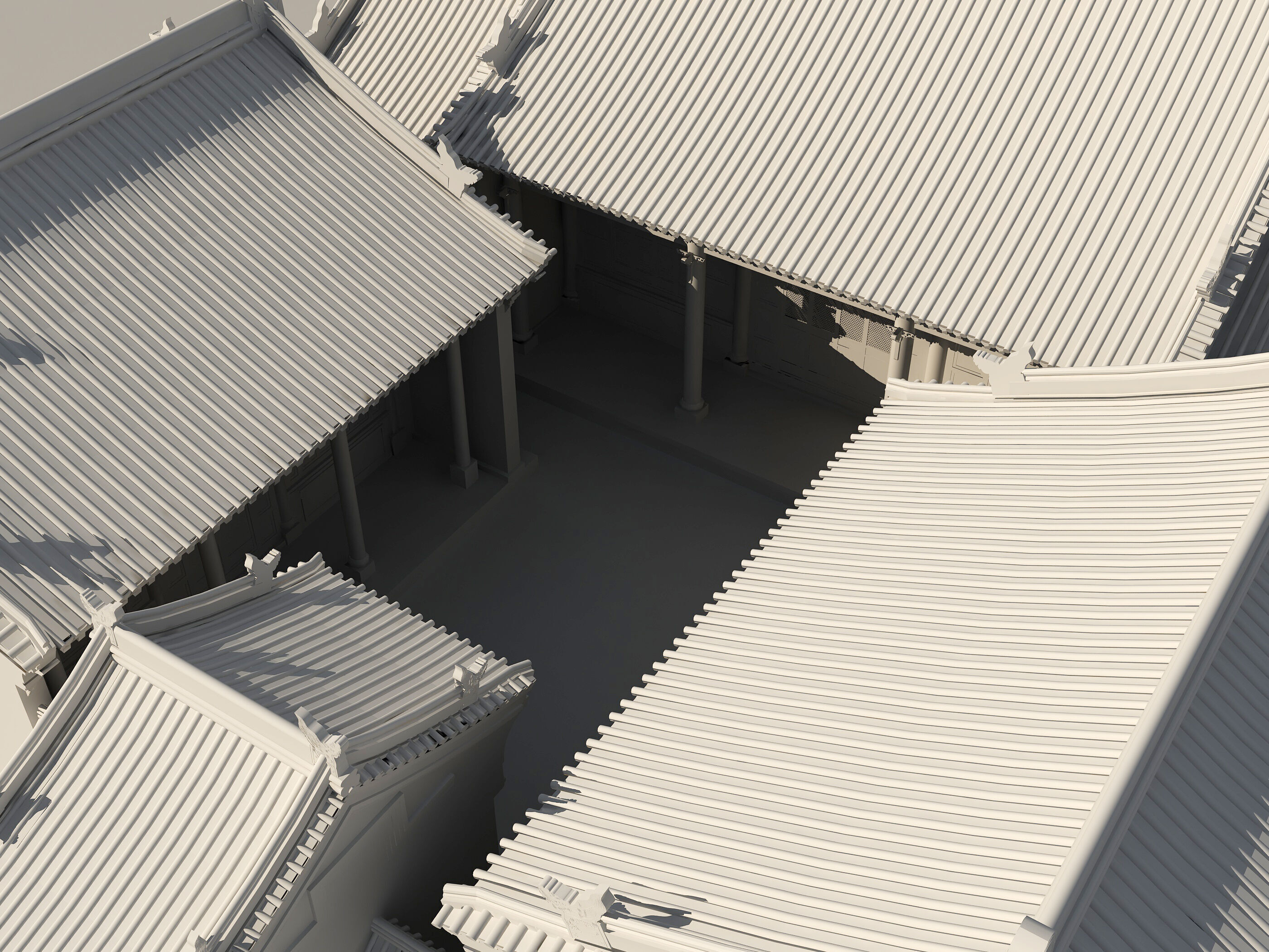 Chinese ancient architecture Low-poly 3D model_14