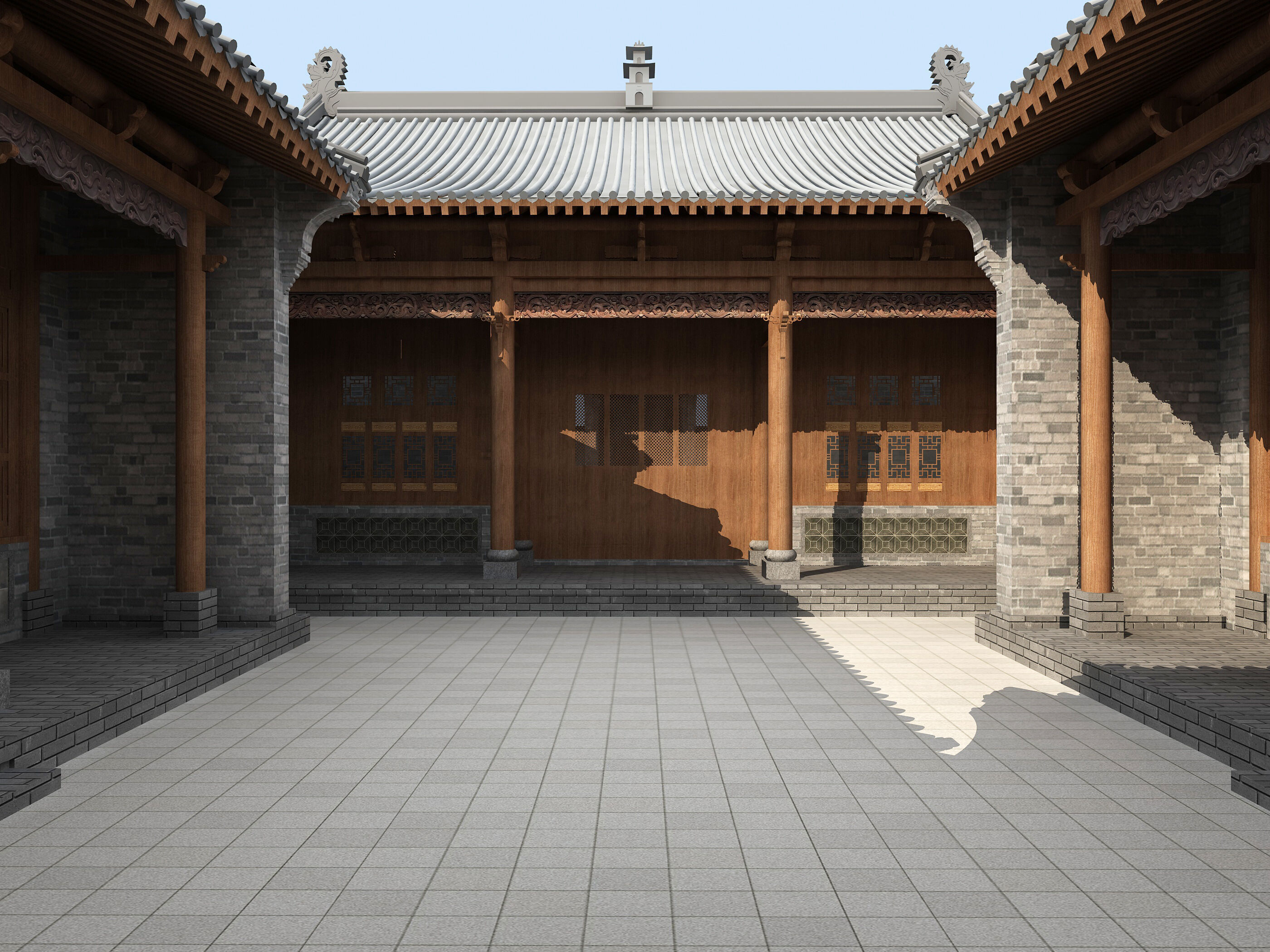 Chinese ancient architecture Low-poly 3D model_7