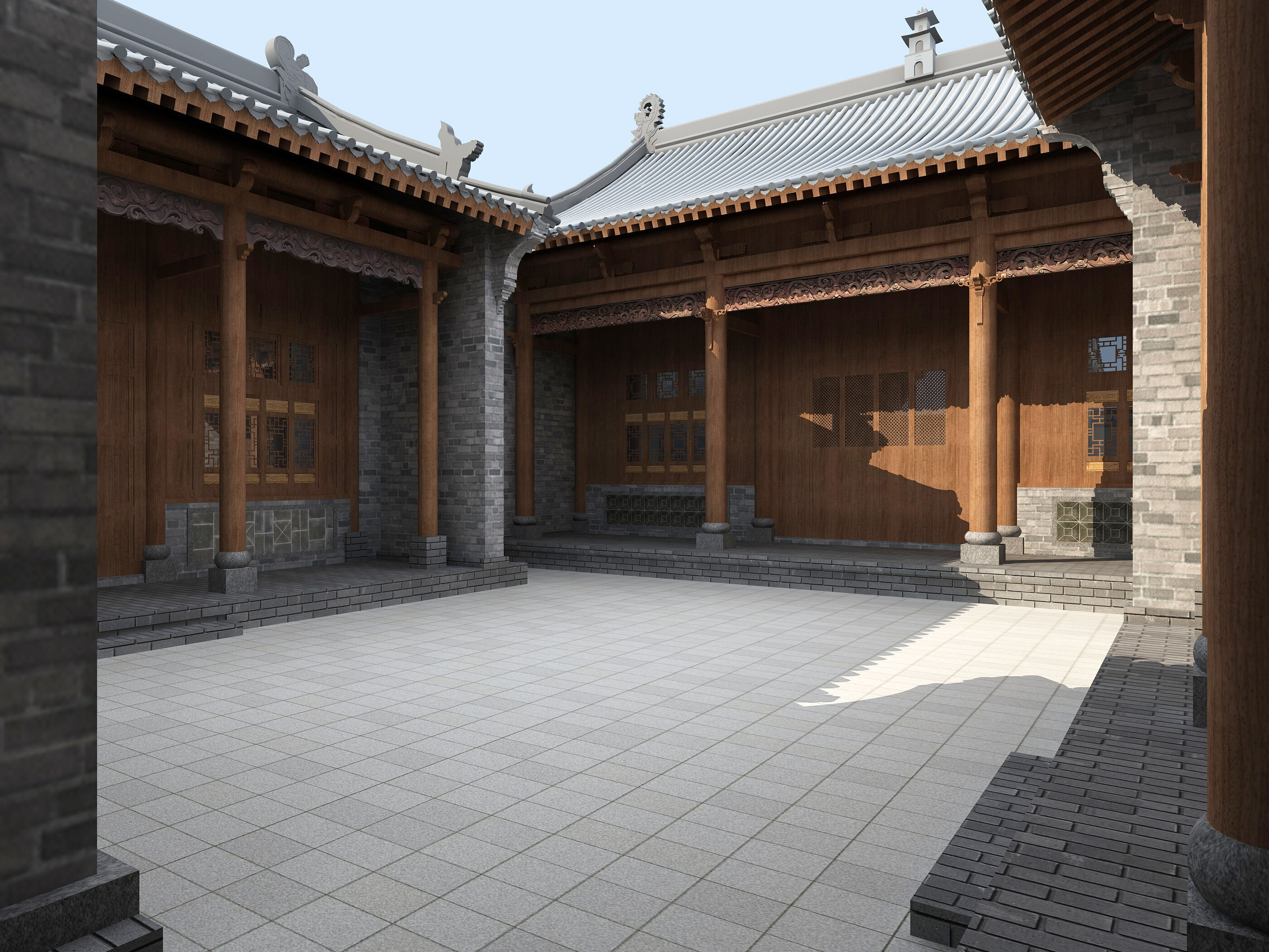 Chinese ancient architecture Low-poly 3D model_12