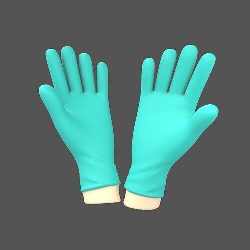 Surgical Gloves Icon v1 004 Low-poly 3D model