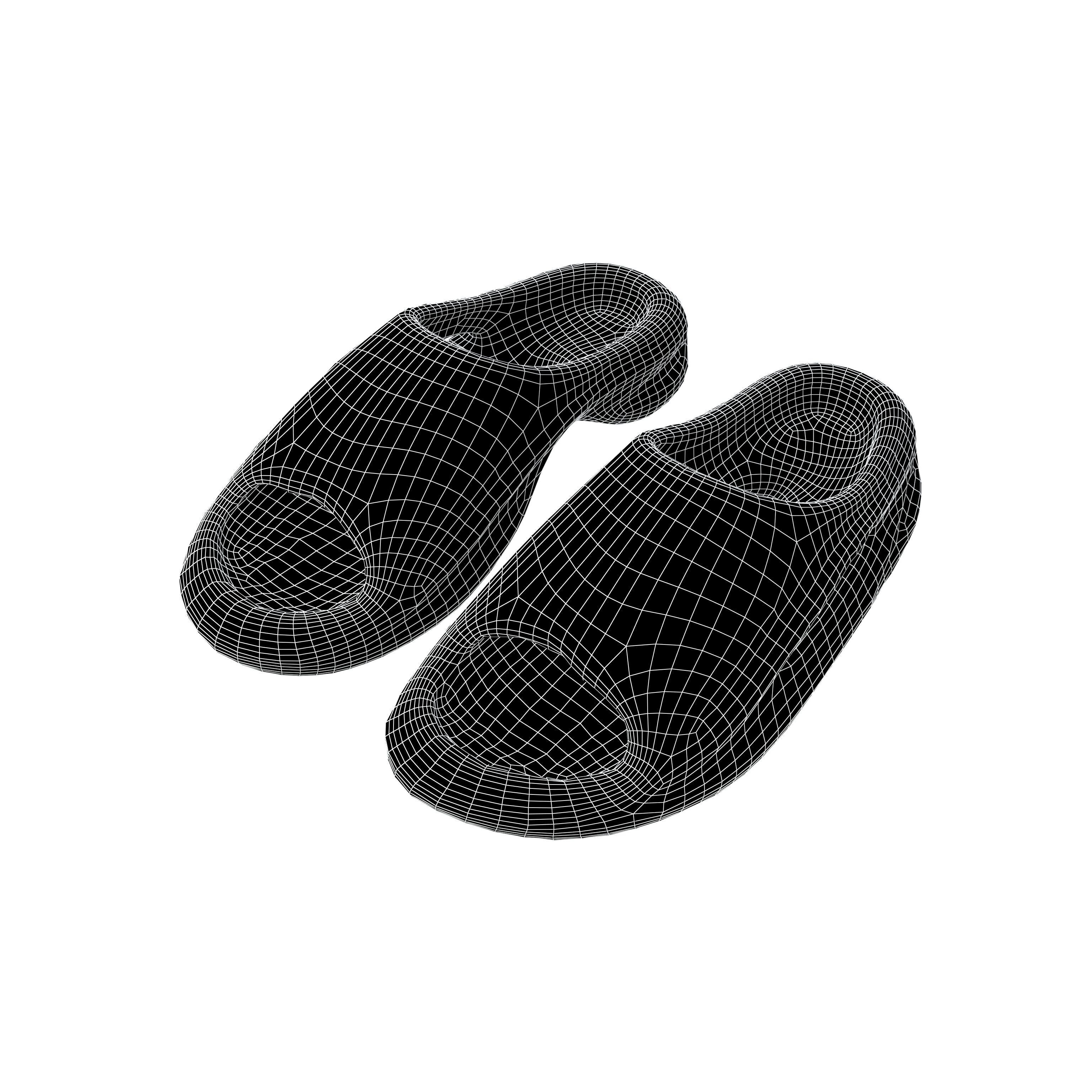 Plastic Slippers v1 001 Low-poly 3D model_4