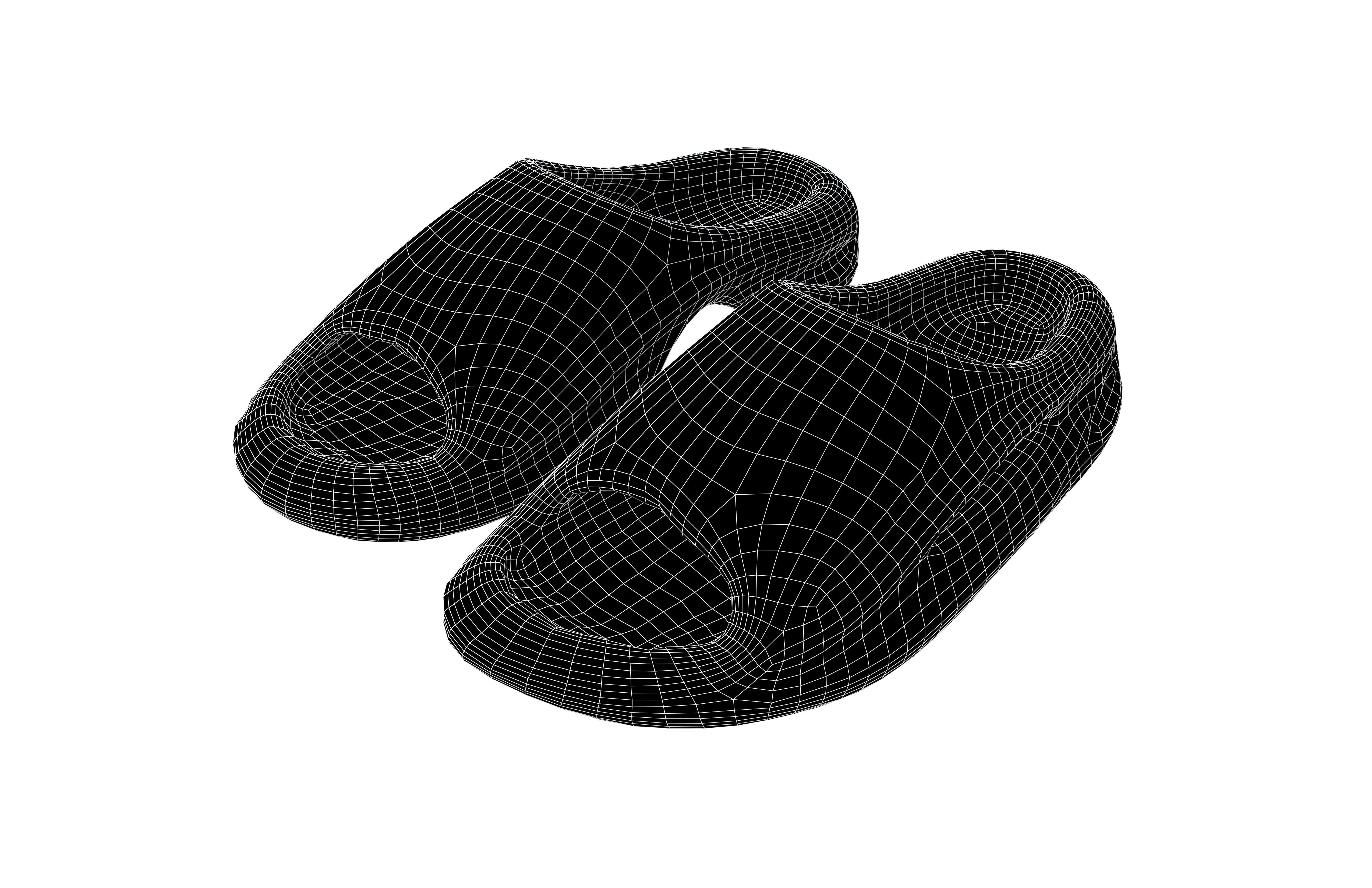 Plastic Slippers v1 004 Low-poly 3D model_6