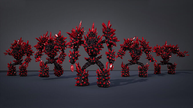 Crystal golem low-poly game engine ready 3D model Low-poly 3D model