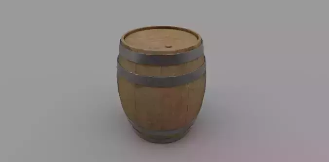 Wooden Barrel 3D Model