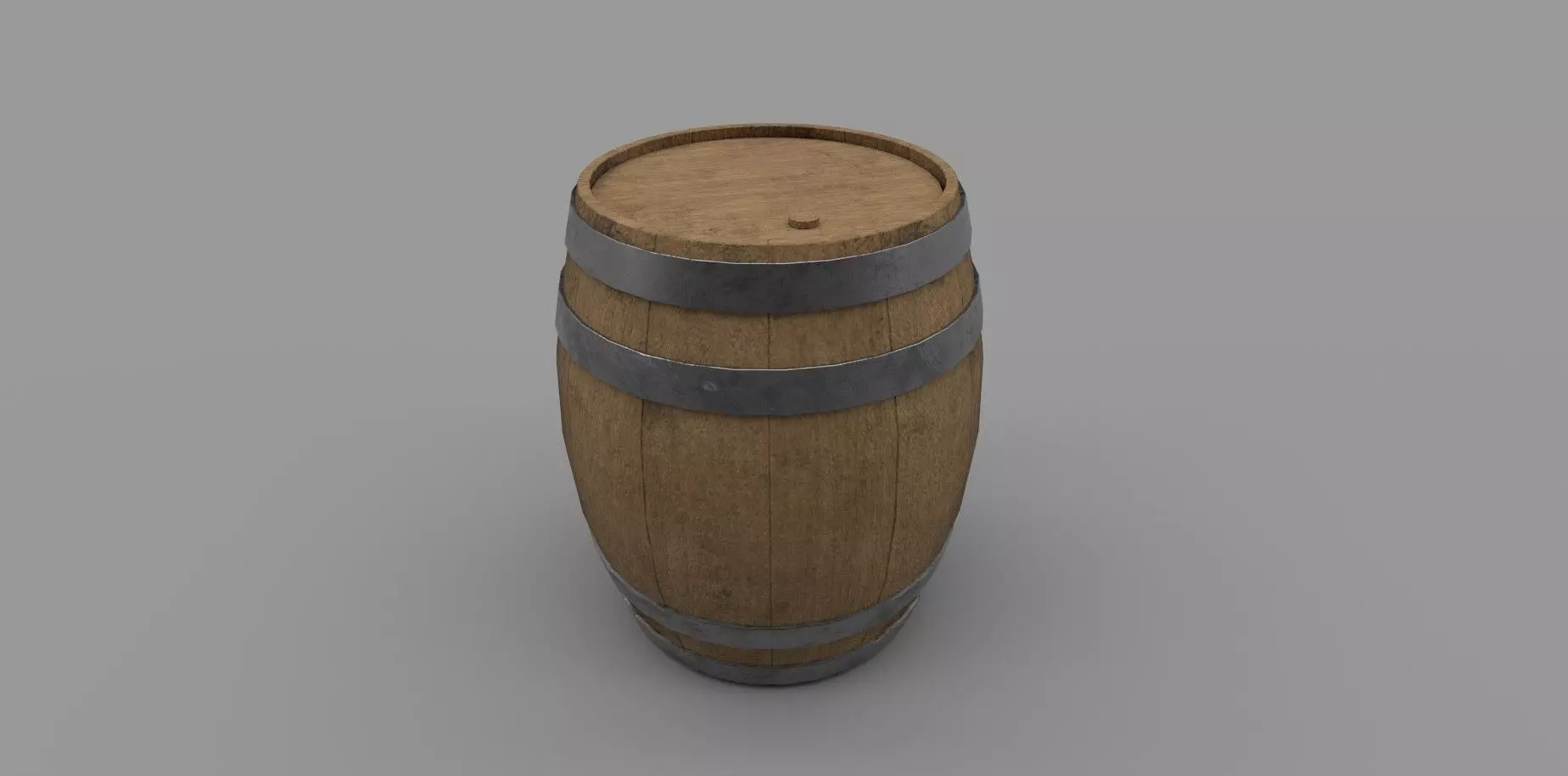 Wooden Barrel 3D Model Low-poly 3D model_0