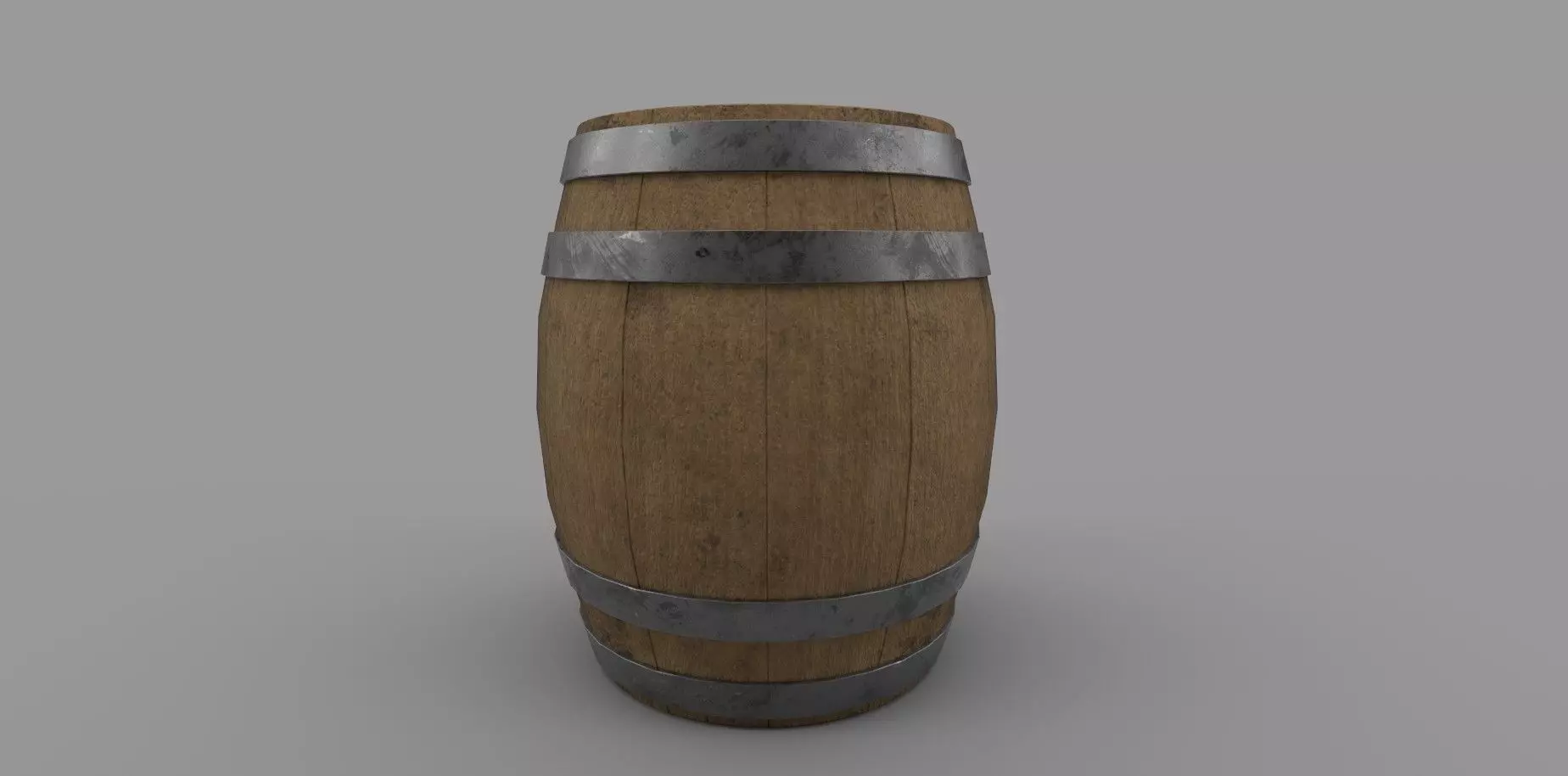 Wooden Barrel 3D Model Low-poly 3D model_2