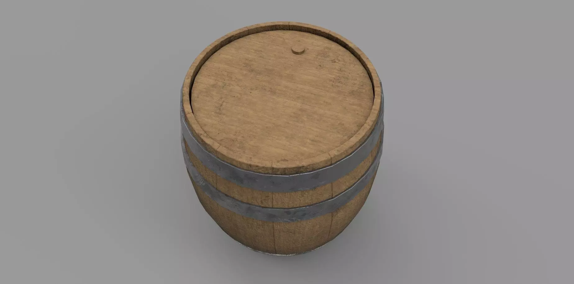 Wooden Barrel 3D Model Low-poly 3D model_5