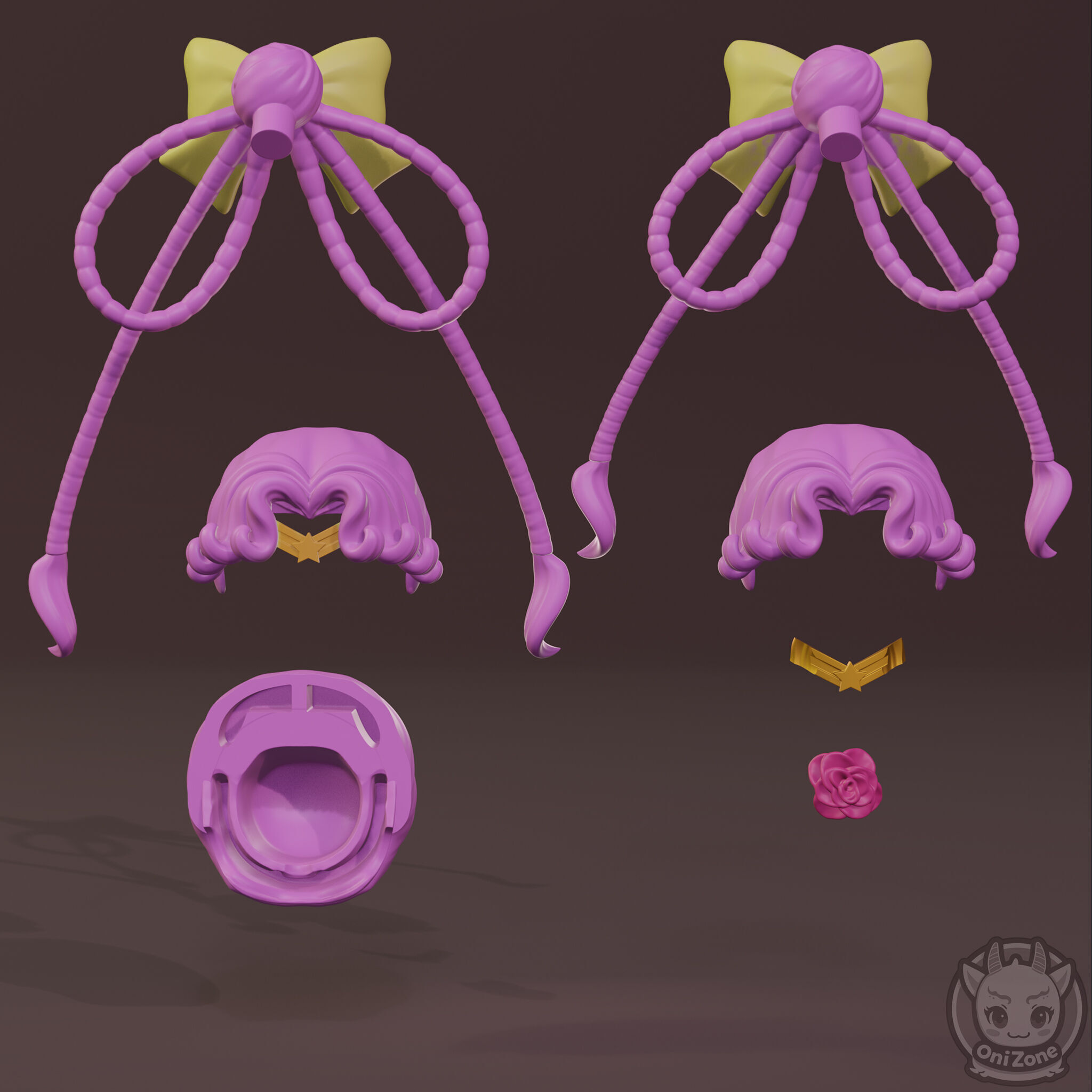 Sailor Ceres Hair for Nendoroid 3D print model_5