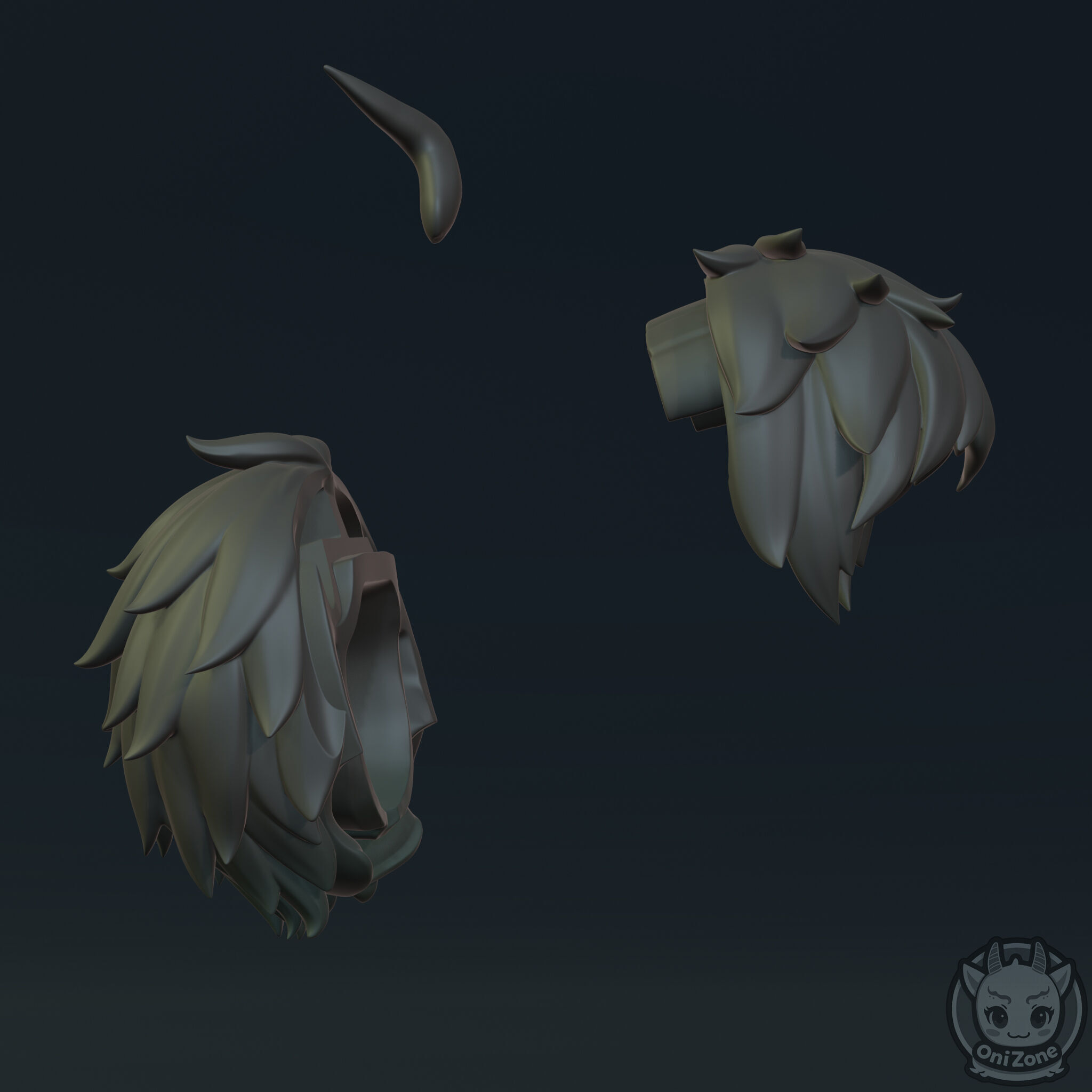 Hinata Hajime Hair for Nendoroid 3D print model_5