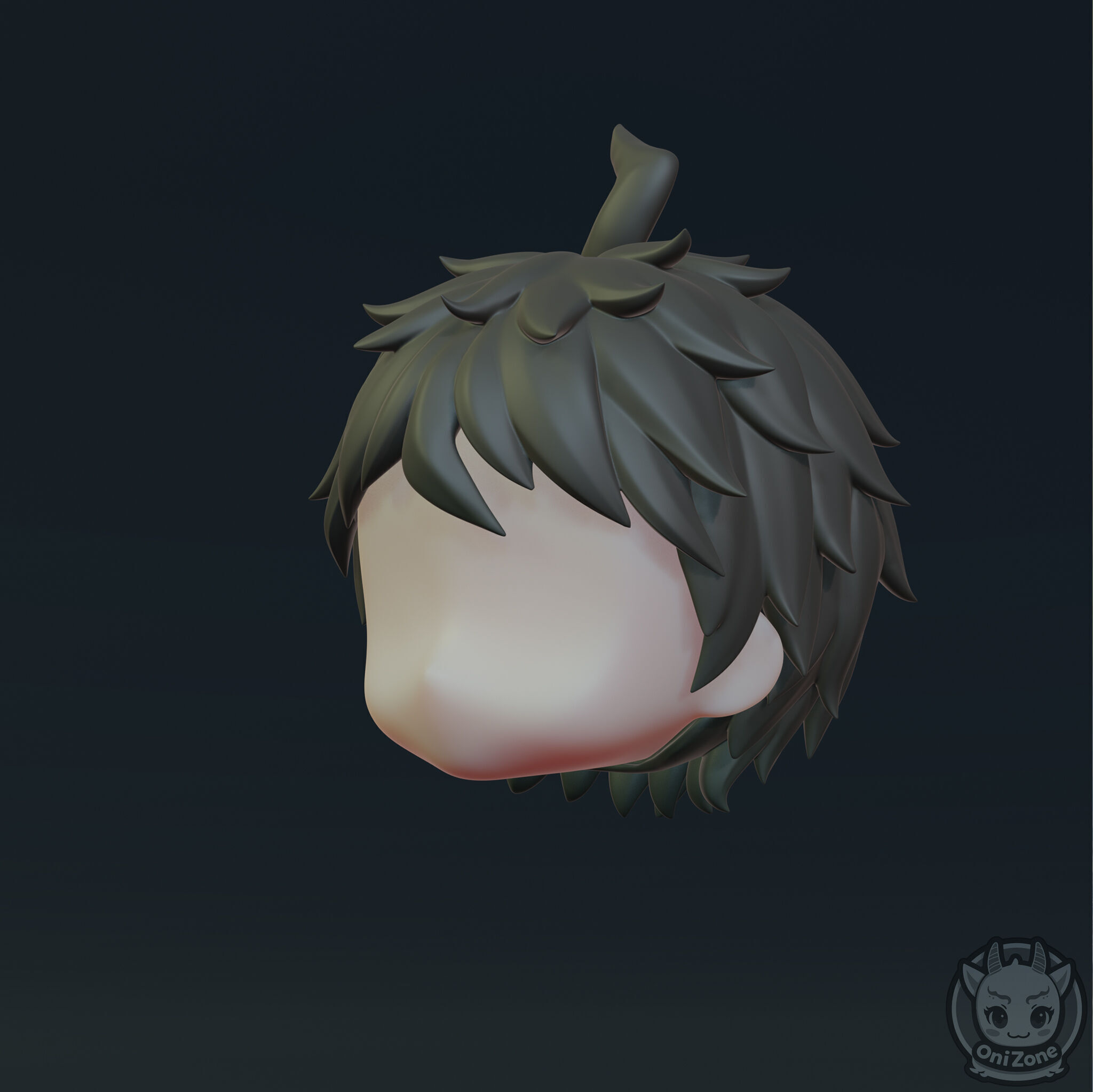 Hinata Hajime Hair for Nendoroid 3D print model_2