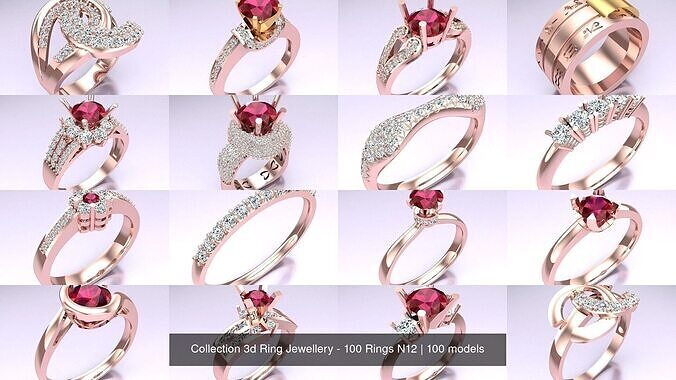 Collection 3d Ring Jewellery - 100 Rings N12 